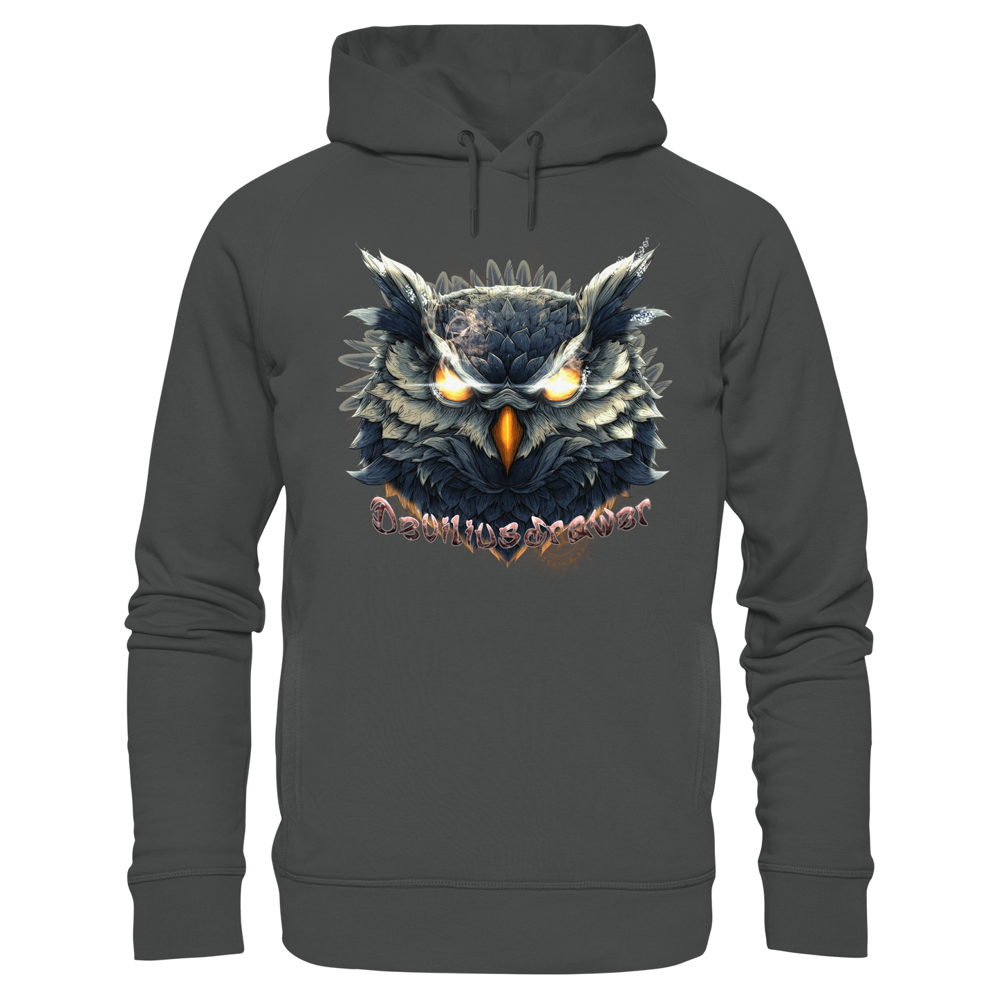 Deviliusdrawer Dark Fire Owl - Organic Fashion Hoodie