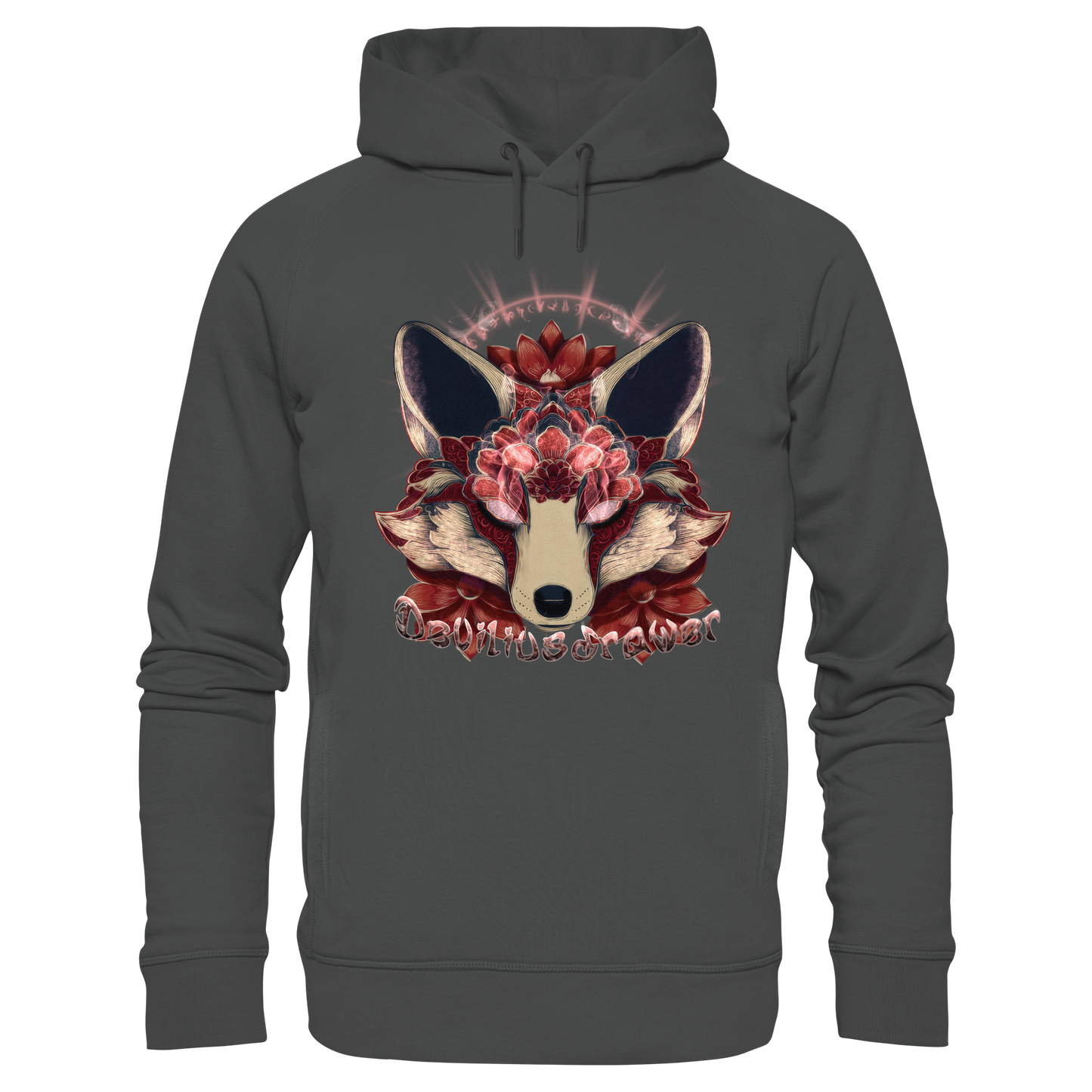 Deviliusdrawer Fire Kitsune - Organic Fashion Hoodie