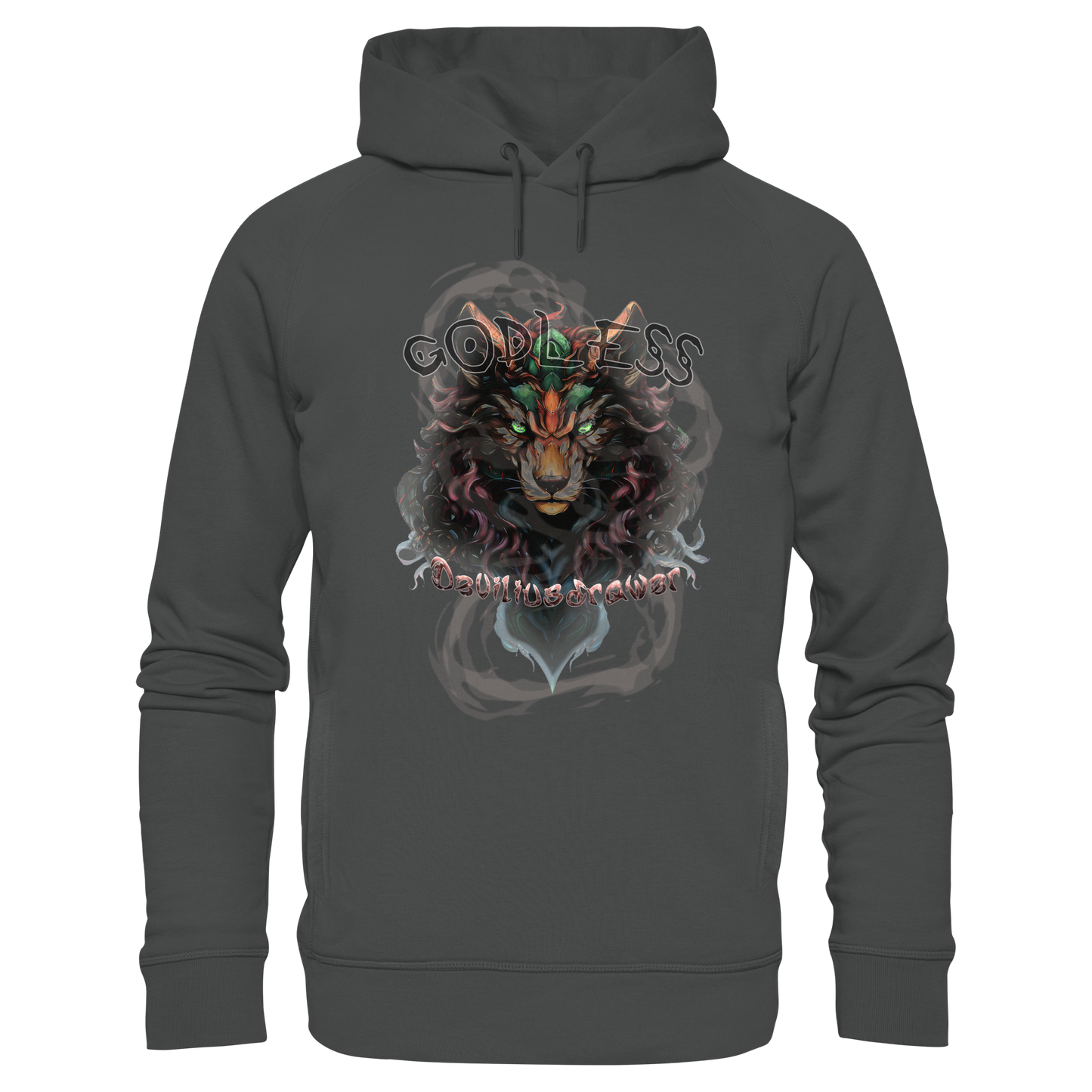 Deviliusdrawer Godless Wolf - Organic Fashion Hoodie