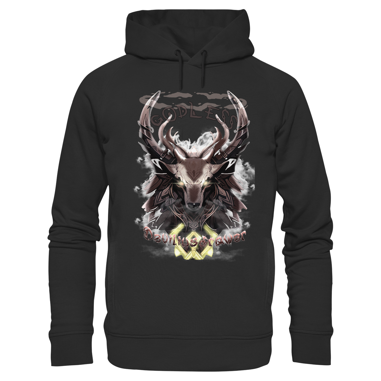 Deviliusdrawer Godless Deer - Organic Fashion Hoodie