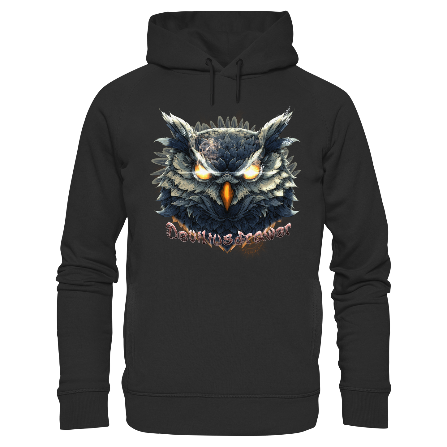 Deviliusdrawer Dark Fire Owl - Organic Fashion Hoodie