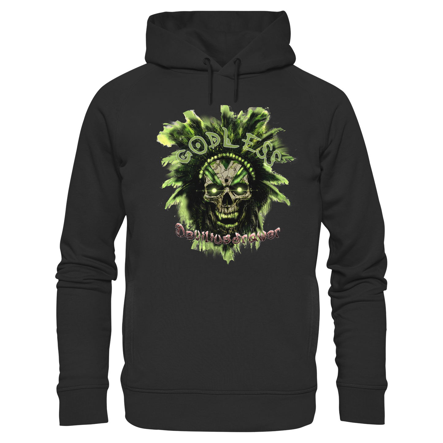 Deviliusdrawer Godless Skull - Organic Fashion Hoodie