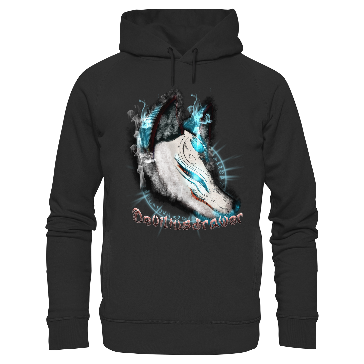 Deviliusdrawer Darkness Kitsune - Organic Fashion Hoodie