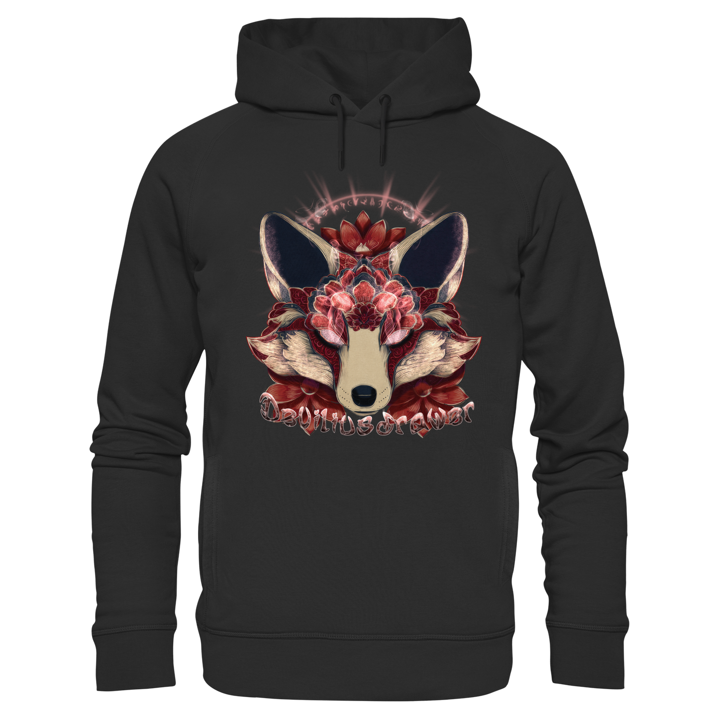 Deviliusdrawer Fire Kitsune - Organic Fashion Hoodie