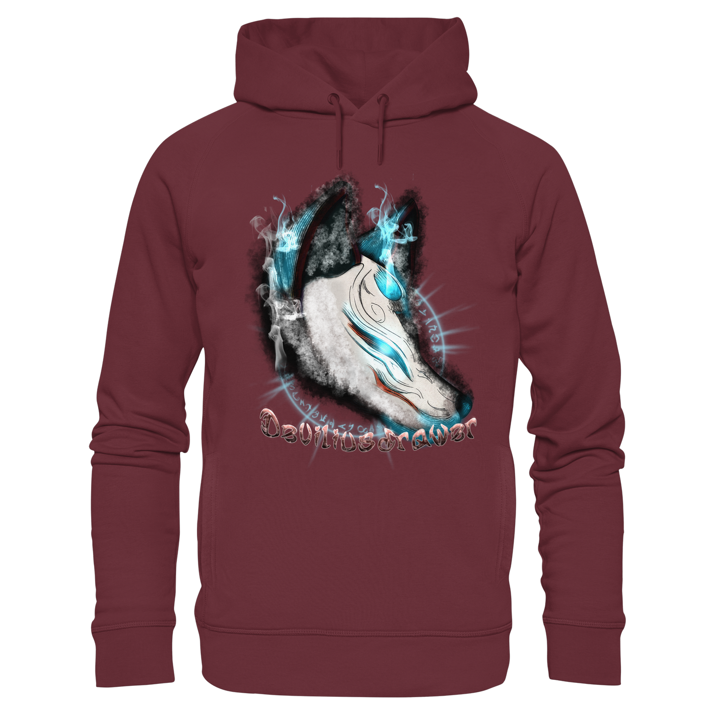 Deviliusdrawer Darkness Kitsune - Organic Fashion Hoodie
