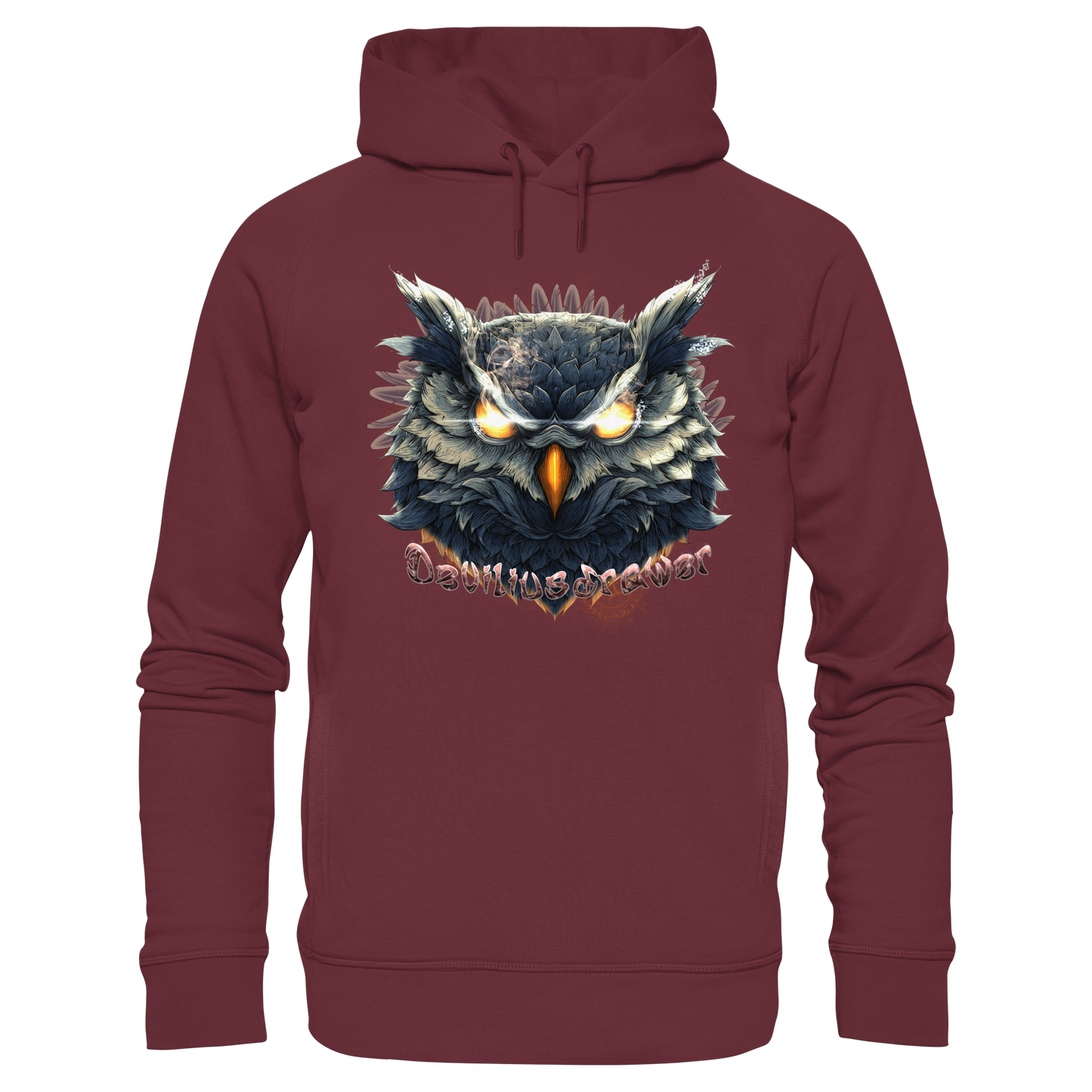 Deviliusdrawer Dark Fire Owl - Organic Fashion Hoodie