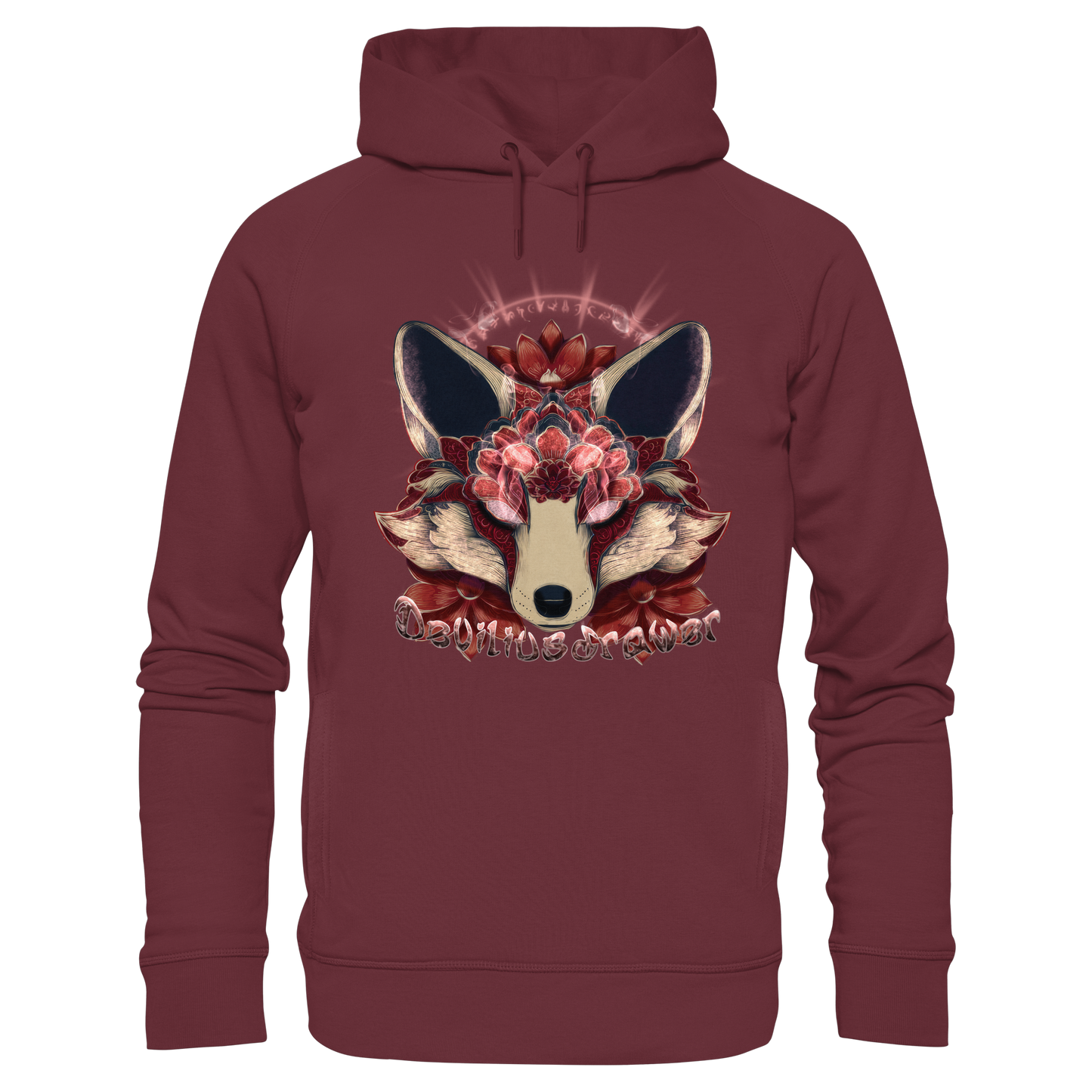 Deviliusdrawer Fire Kitsune - Organic Fashion Hoodie