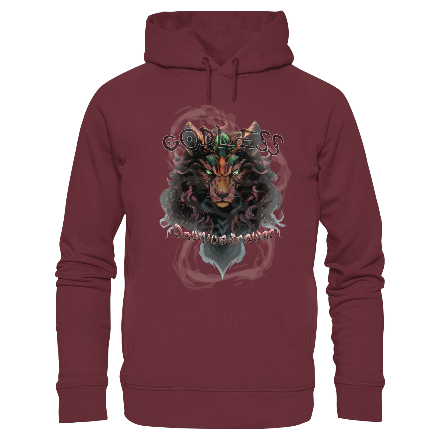 Deviliusdrawer Godless Wolf - Organic Fashion Hoodie