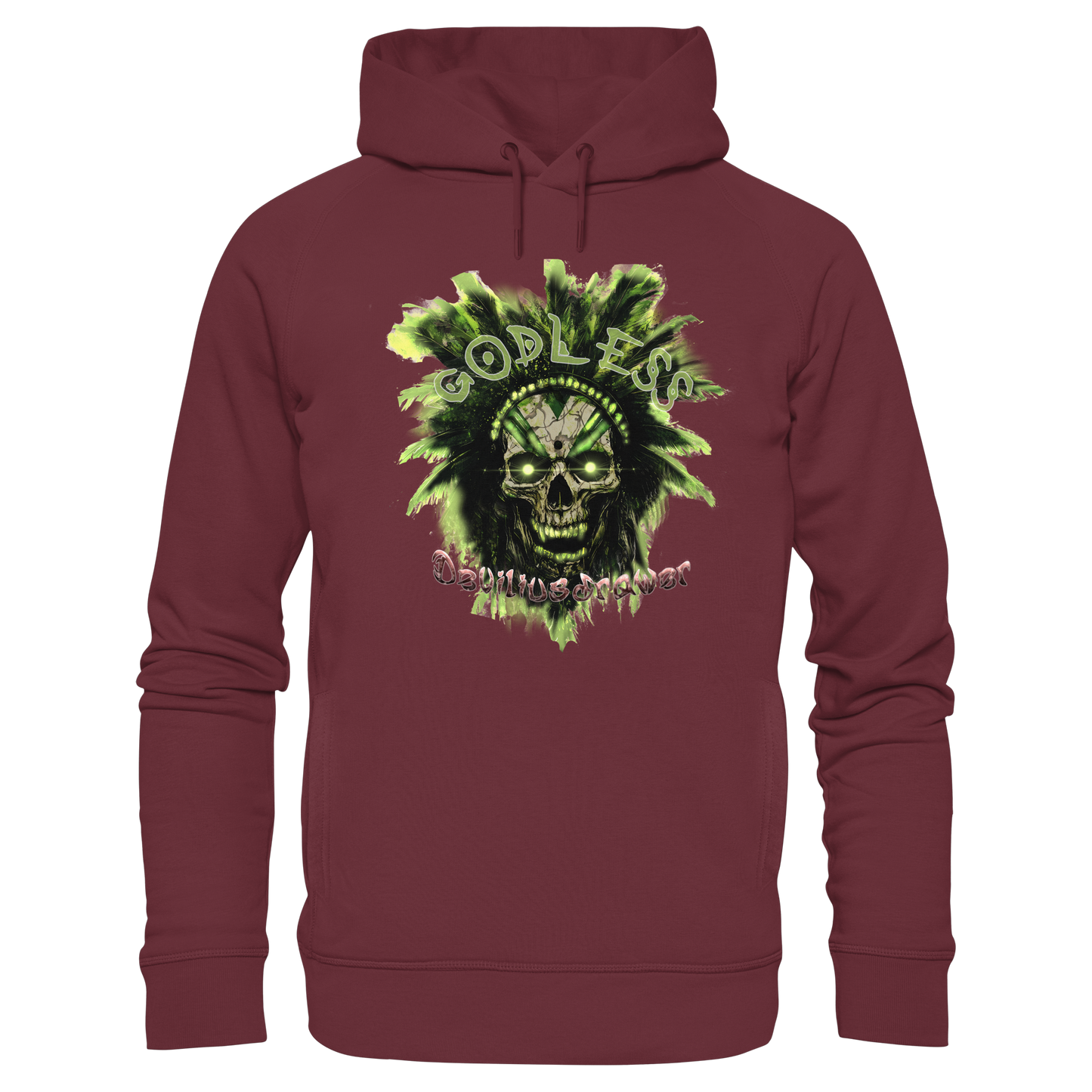 Deviliusdrawer Godless Skull - Organic Fashion Hoodie