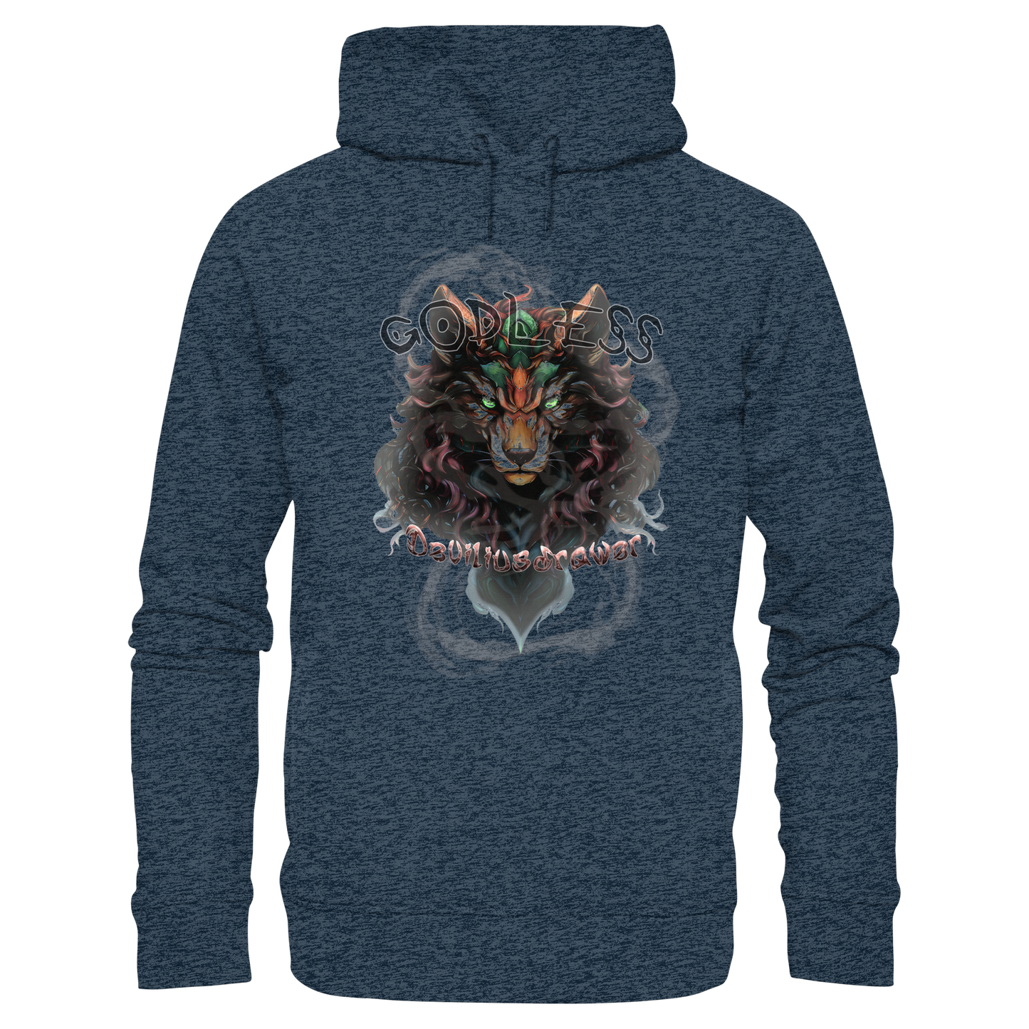 Deviliusdrawer Godless Wolf - Organic Fashion Hoodie