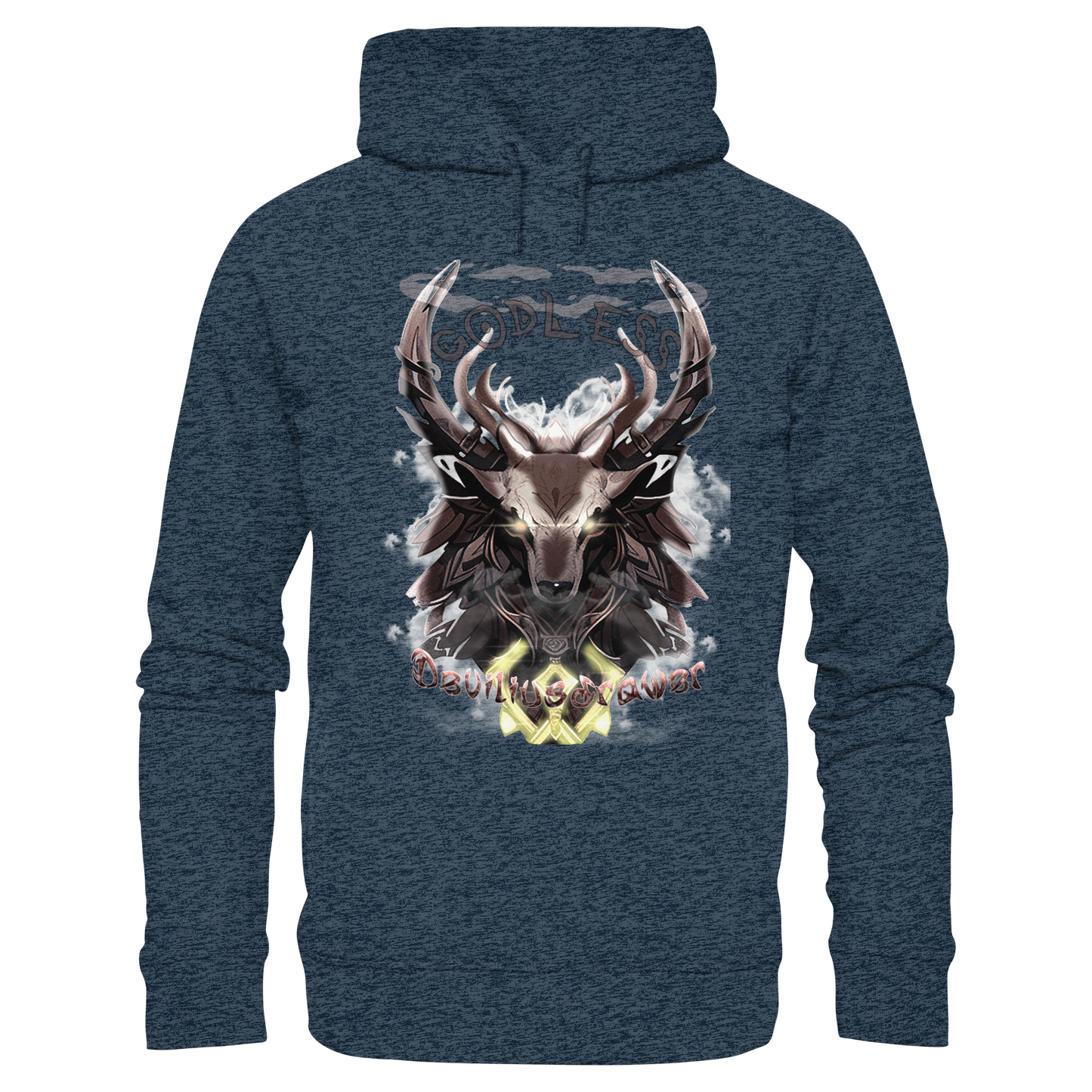 Deviliusdrawer Godless Deer - Organic Fashion Hoodie