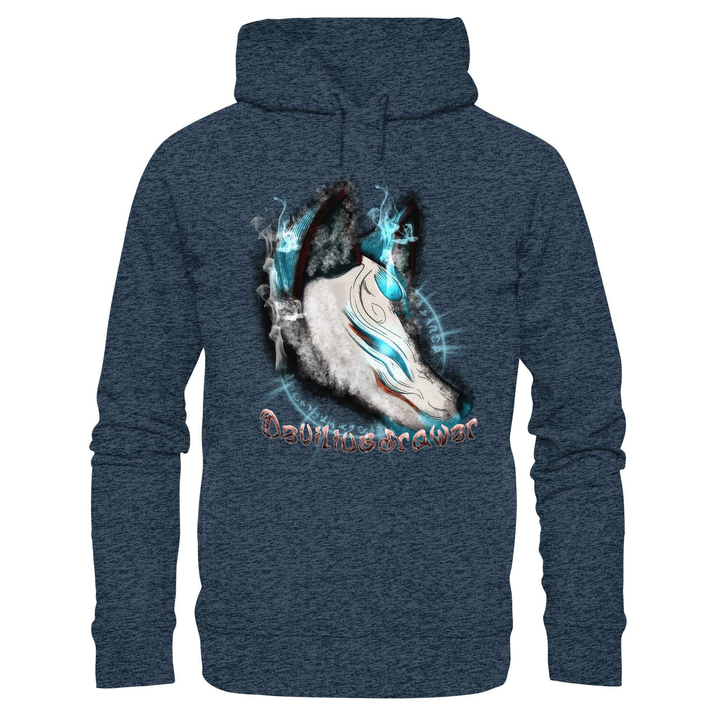 Deviliusdrawer Darkness Kitsune - Organic Fashion Hoodie