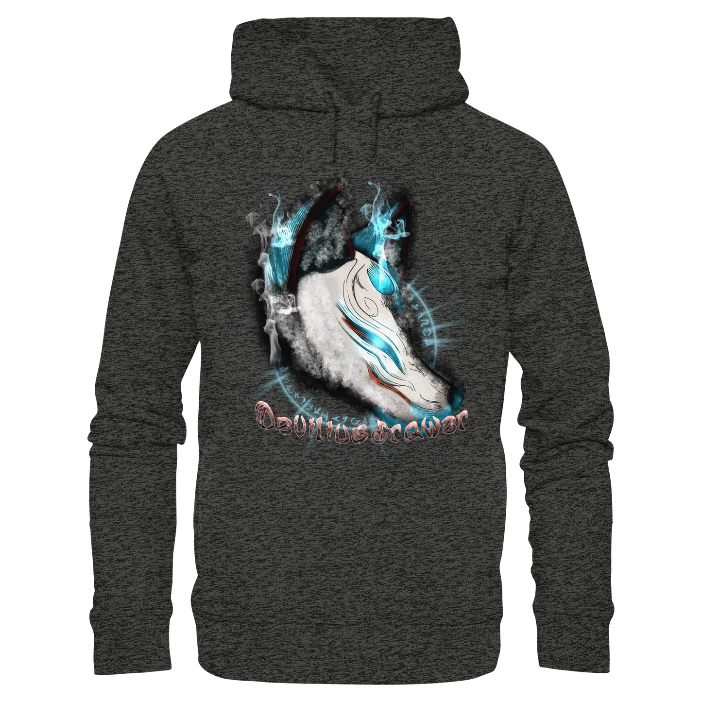 Deviliusdrawer Darkness Kitsune - Organic Fashion Hoodie
