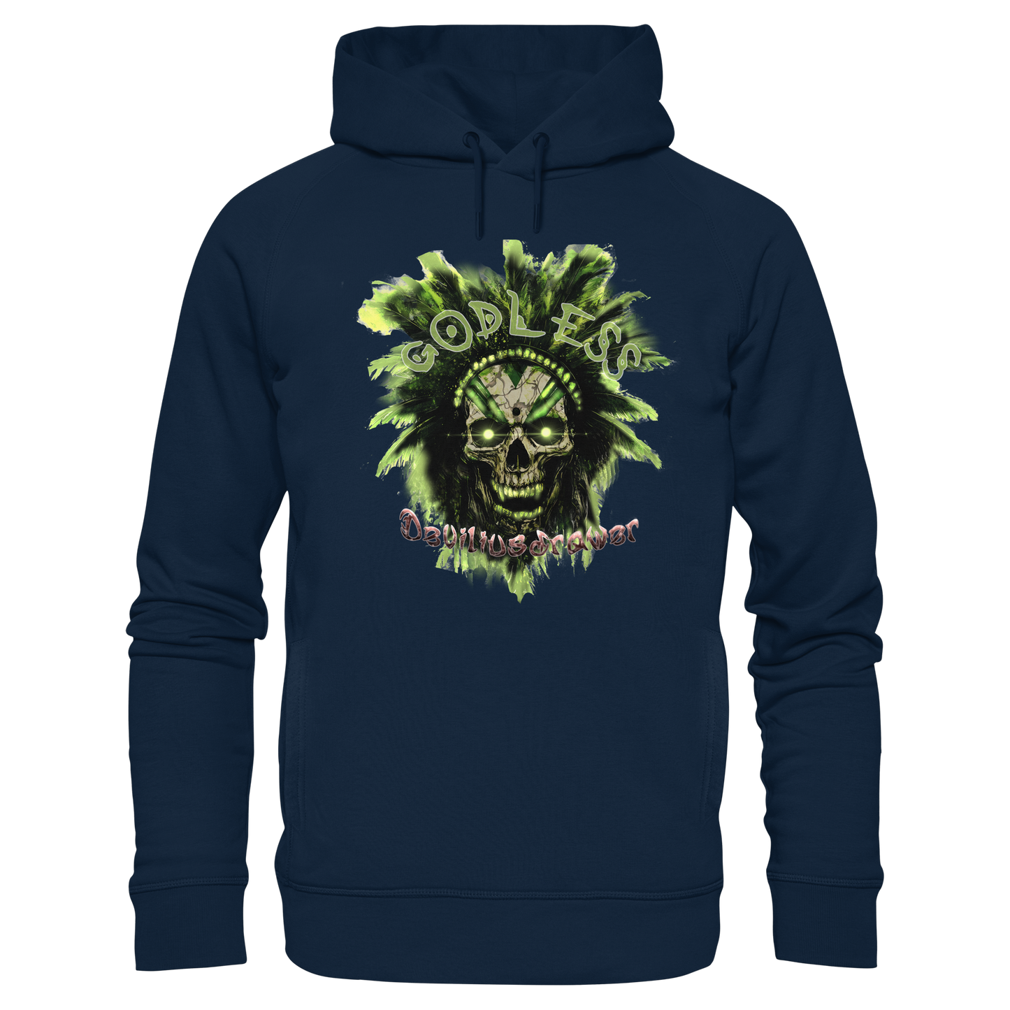 Deviliusdrawer Godless Skull - Organic Fashion Hoodie