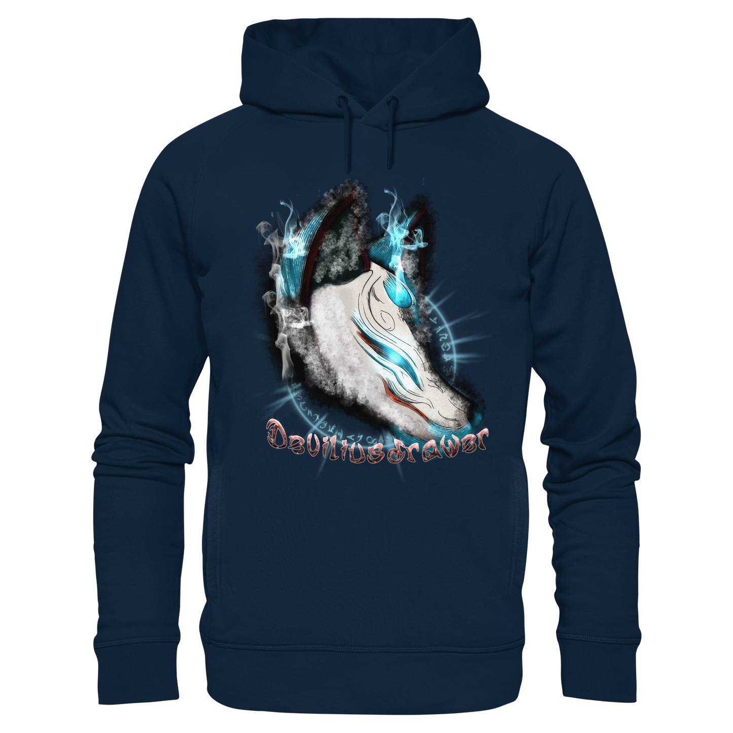 Deviliusdrawer Darkness Kitsune - Organic Fashion Hoodie