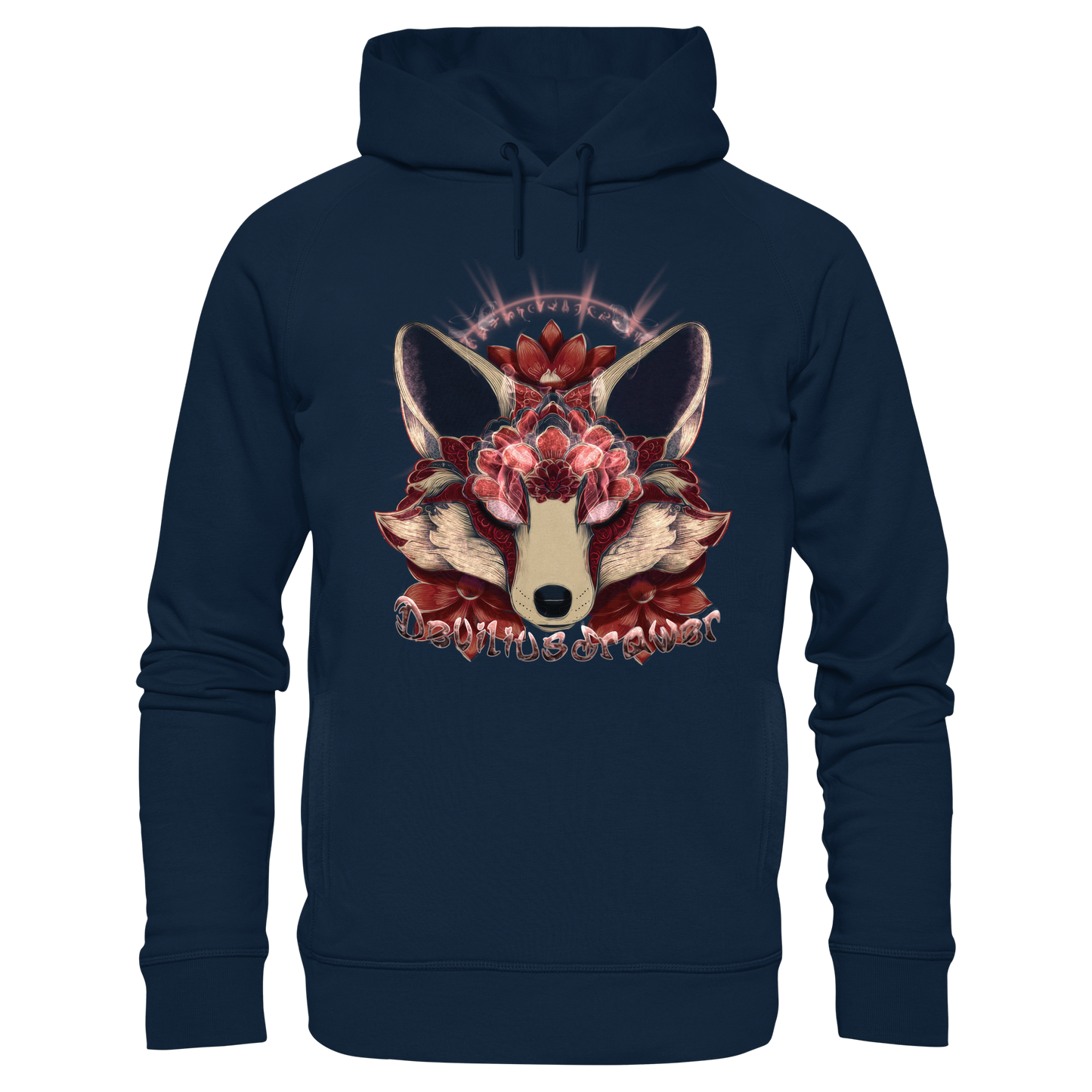 Deviliusdrawer Fire Kitsune - Organic Fashion Hoodie