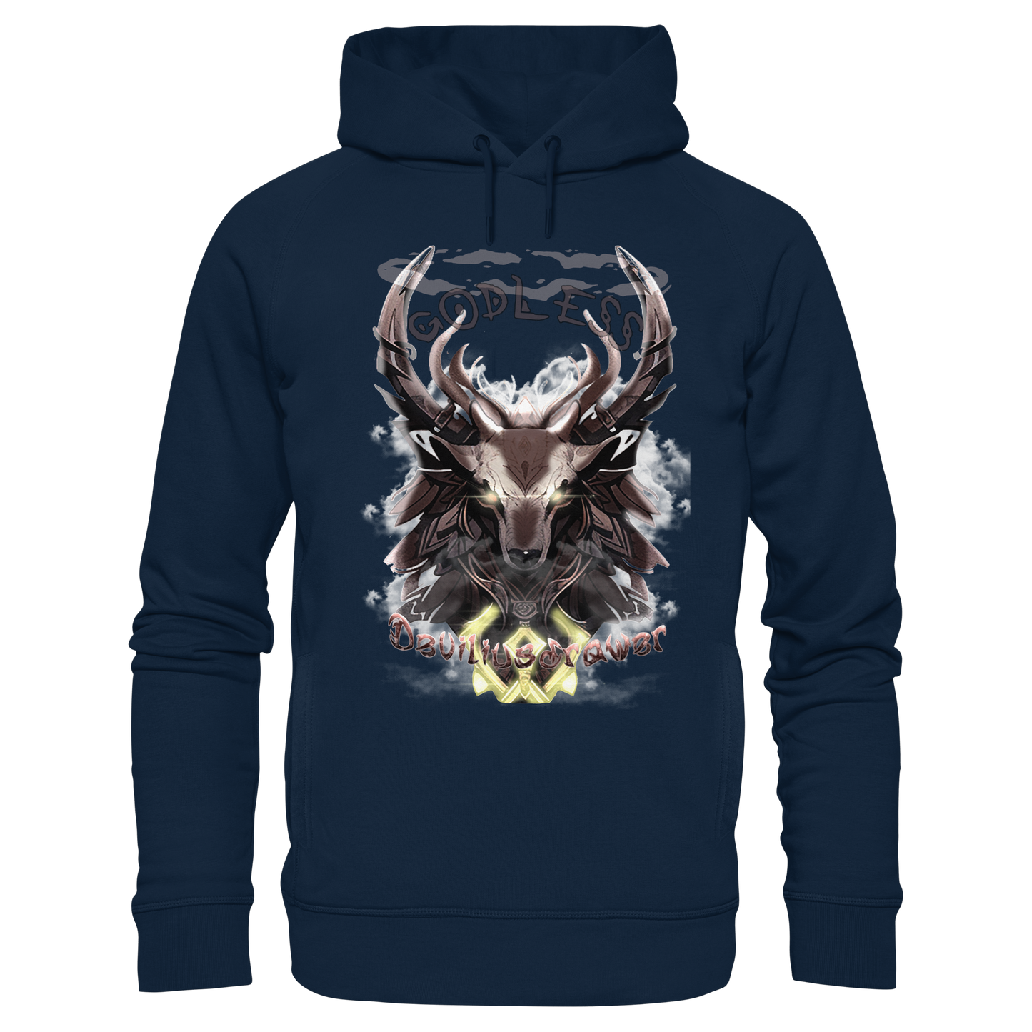 Deviliusdrawer Godless Deer - Organic Fashion Hoodie