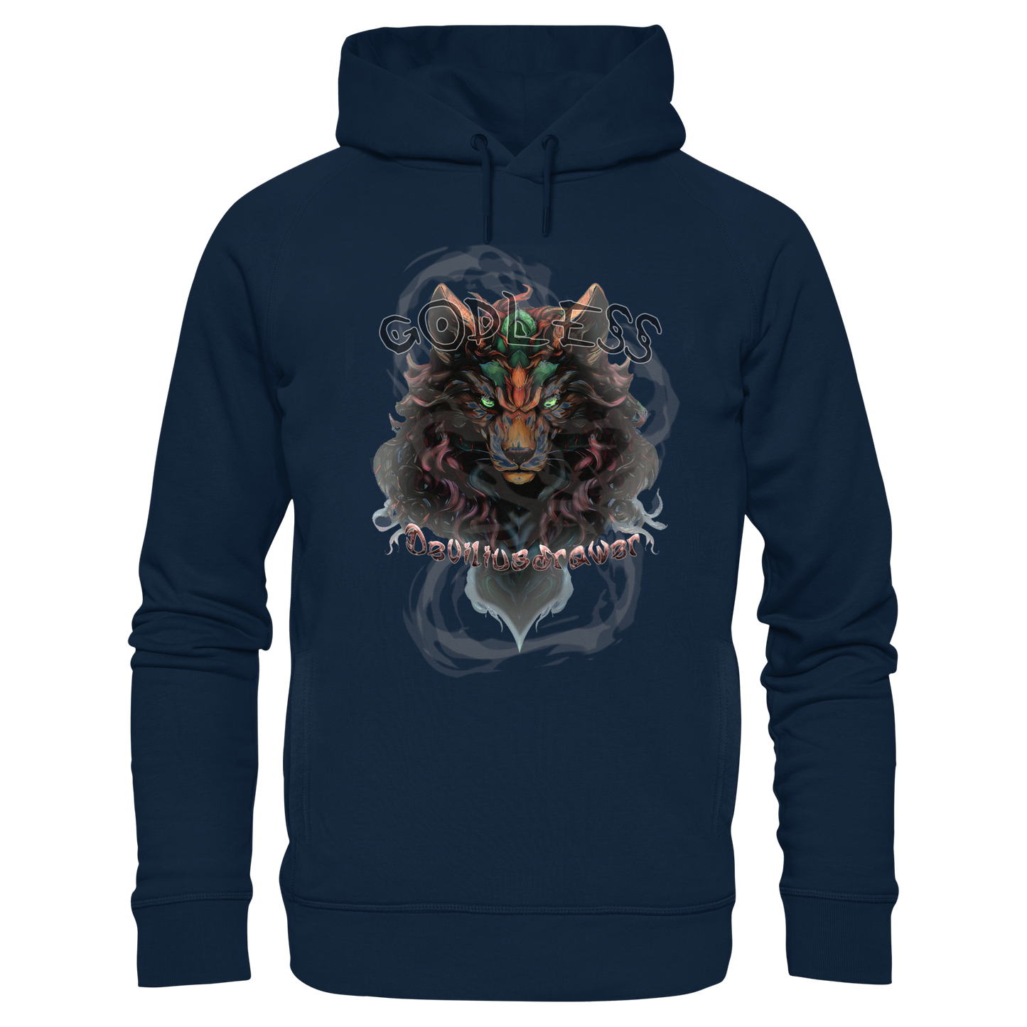 Deviliusdrawer Godless Wolf - Organic Fashion Hoodie