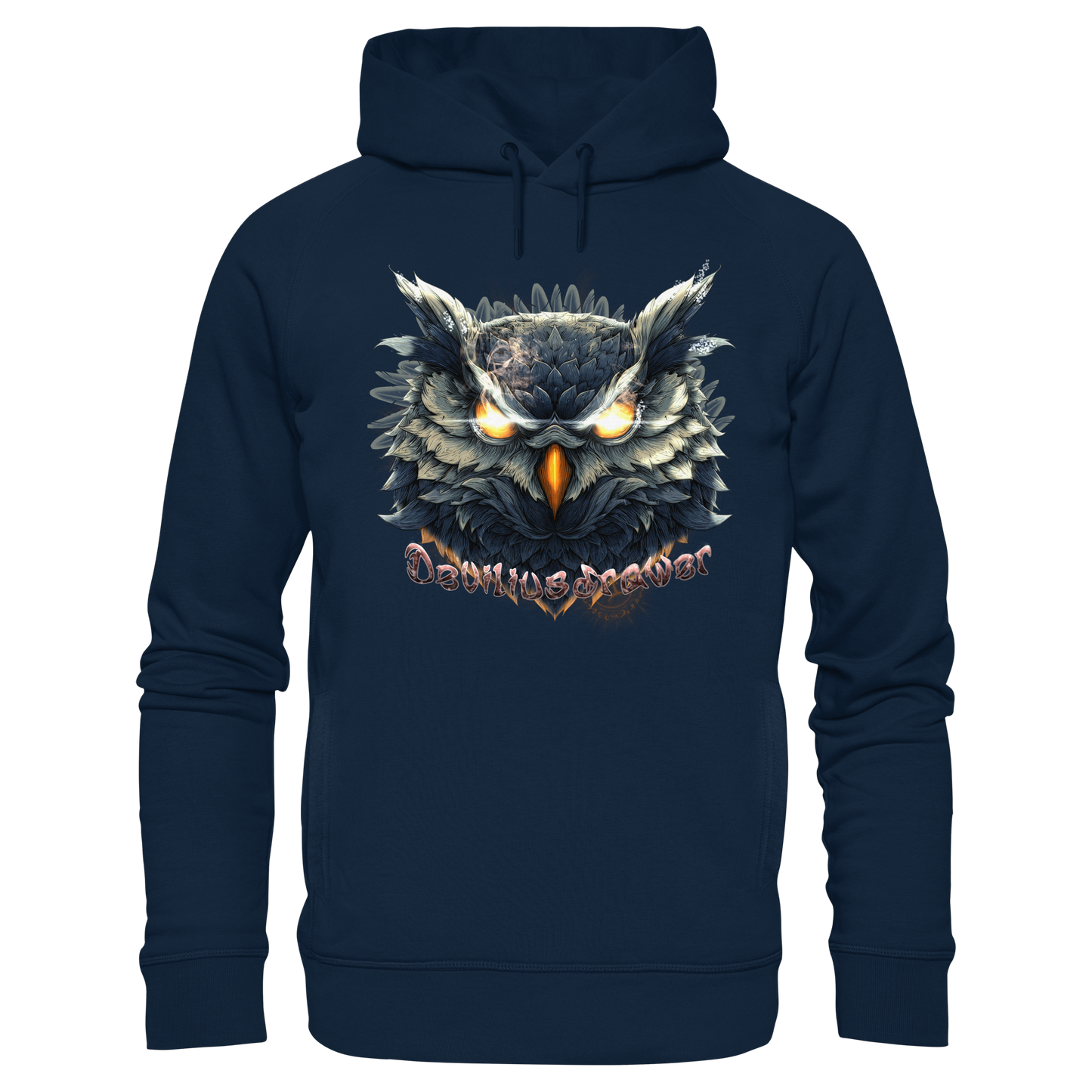 Deviliusdrawer Dark Fire Owl - Organic Fashion Hoodie