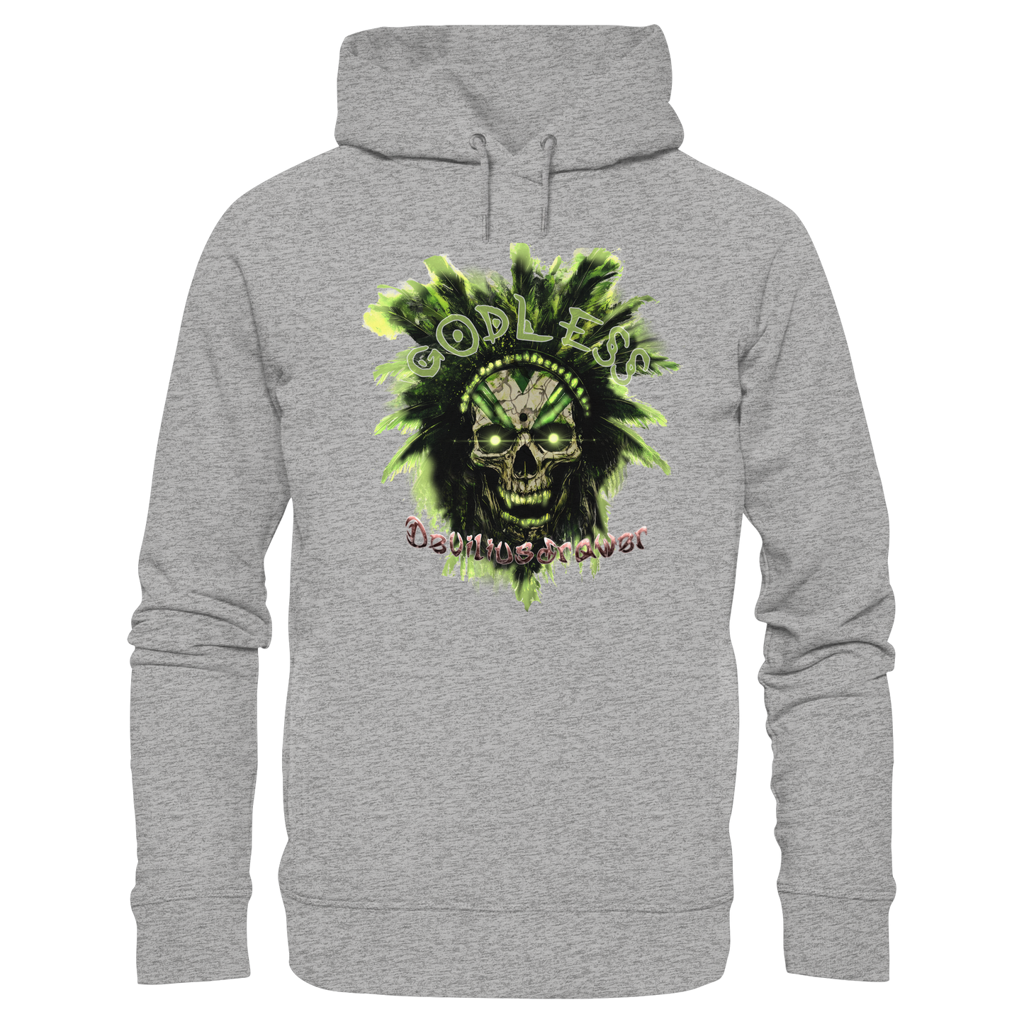 Deviliusdrawer Godless Skull - Organic Fashion Hoodie