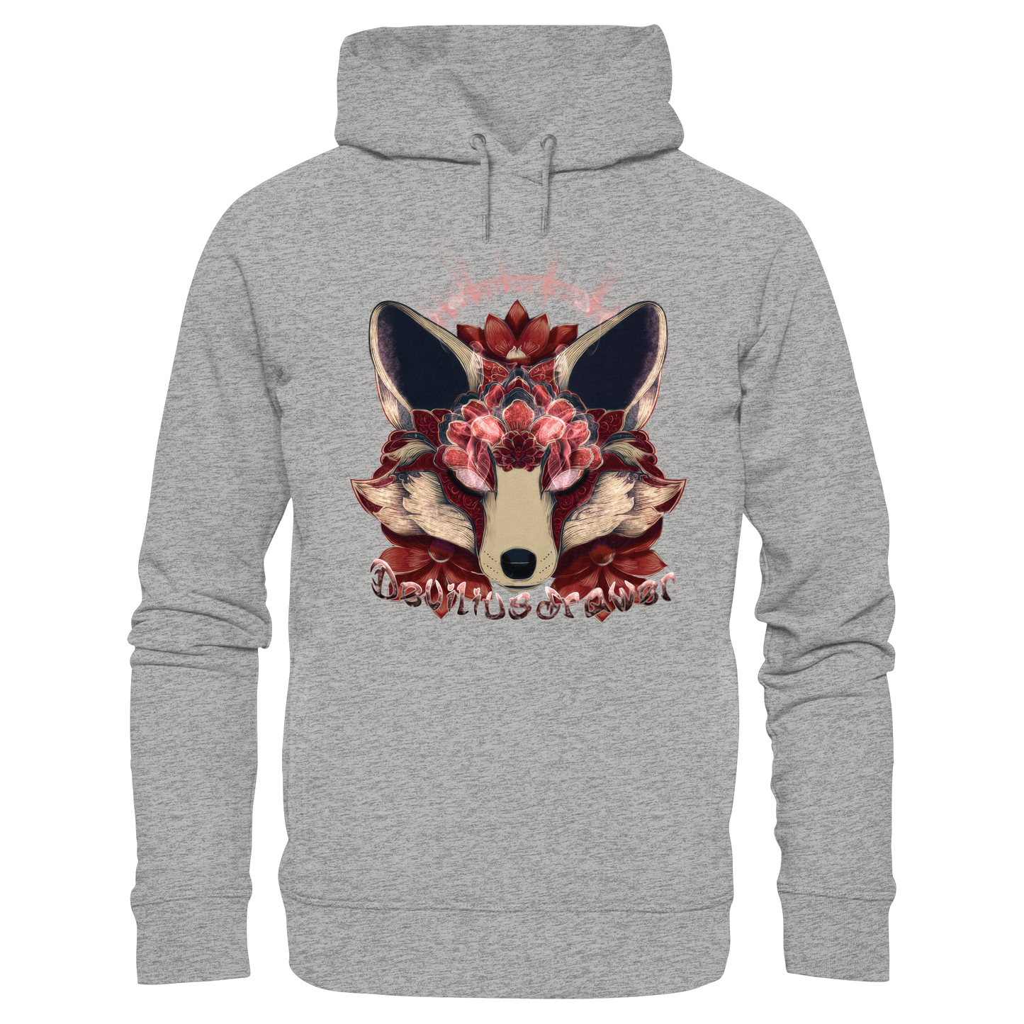 Deviliusdrawer Fire Kitsune - Organic Fashion Hoodie