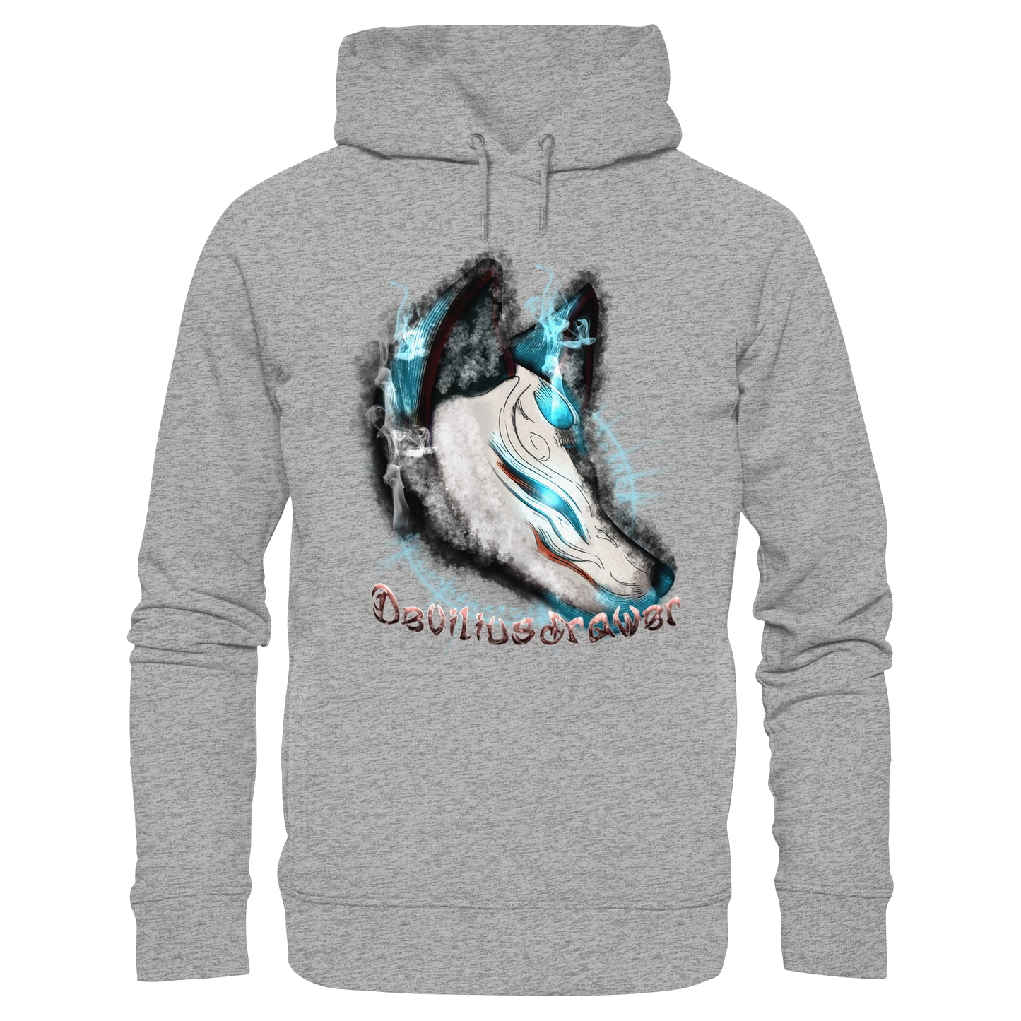 Deviliusdrawer Darkness Kitsune - Organic Fashion Hoodie
