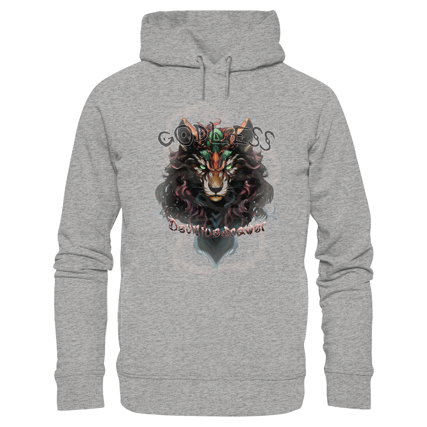 Deviliusdrawer Godless Wolf - Organic Fashion Hoodie