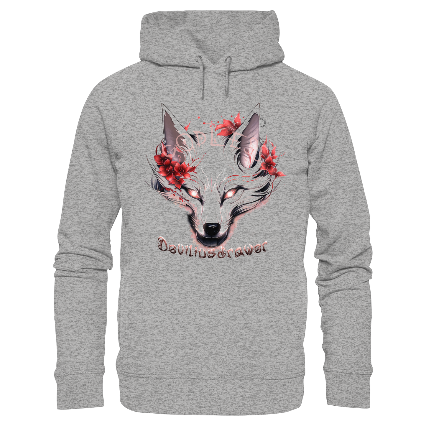 Deviliusdrawer Kitsune Wolf - Organic Fashion Hoodie
