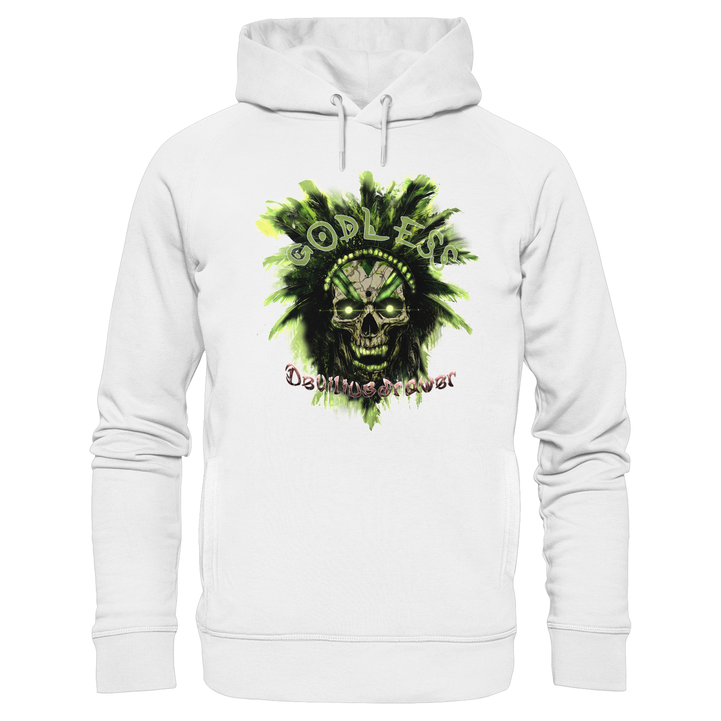 Deviliusdrawer Godless Skull - Organic Fashion Hoodie