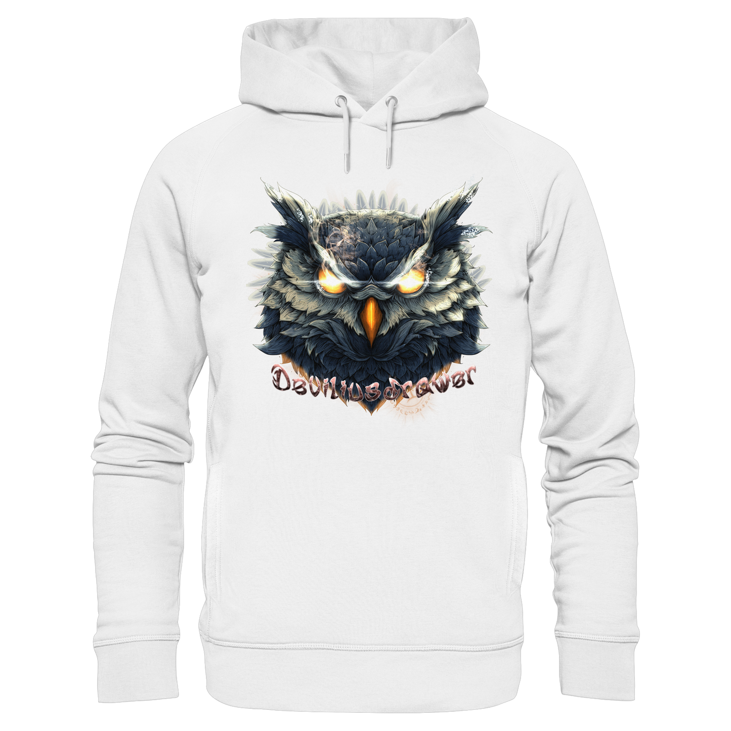 Deviliusdrawer Dark Fire Owl - Organic Fashion Hoodie