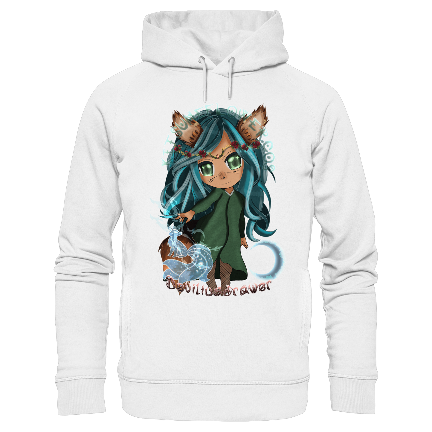 Deviliusdrawer Kitsuneflower - Organic Fashion Hoodie