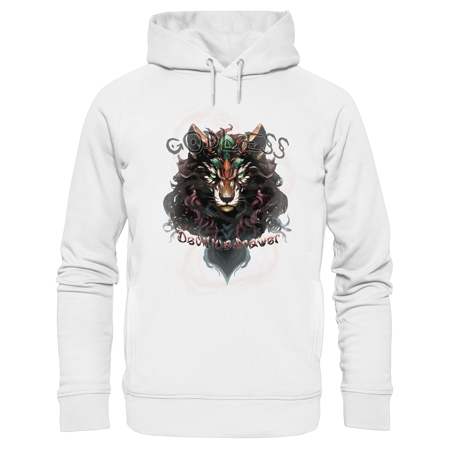Deviliusdrawer Godless Wolf - Organic Fashion Hoodie