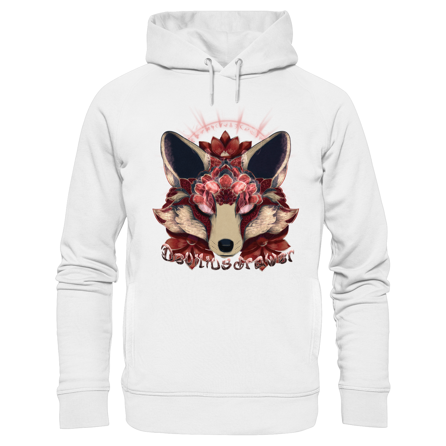 Deviliusdrawer Fire Kitsune - Organic Fashion Hoodie
