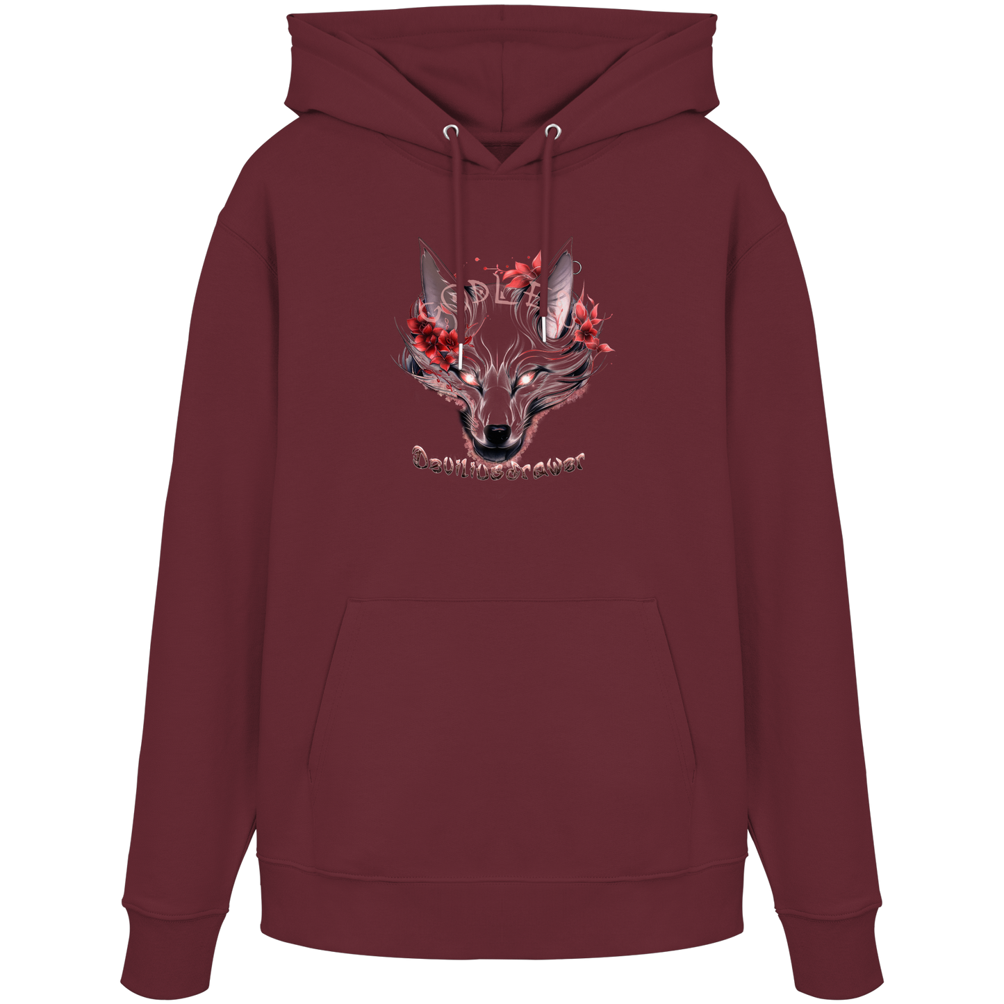 Deviliusdrawer Kitsune Wolf - Organic Hoodie