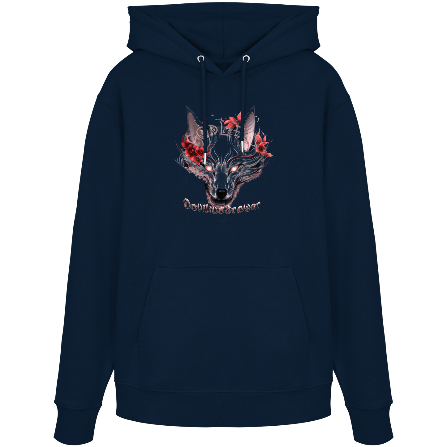 Deviliusdrawer Kitsune Wolf - Organic Hoodie