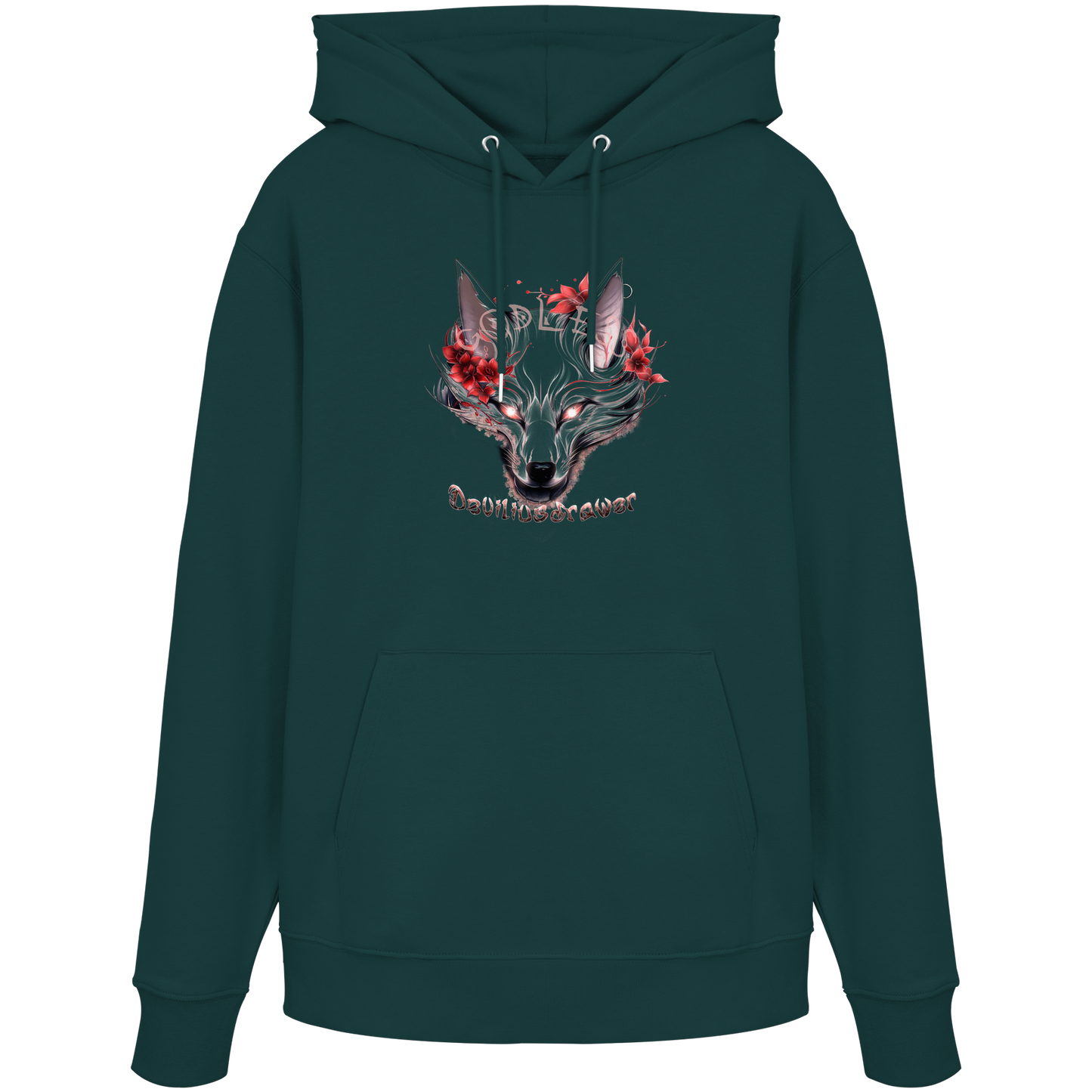 Deviliusdrawer Kitsune Wolf - Organic Hoodie