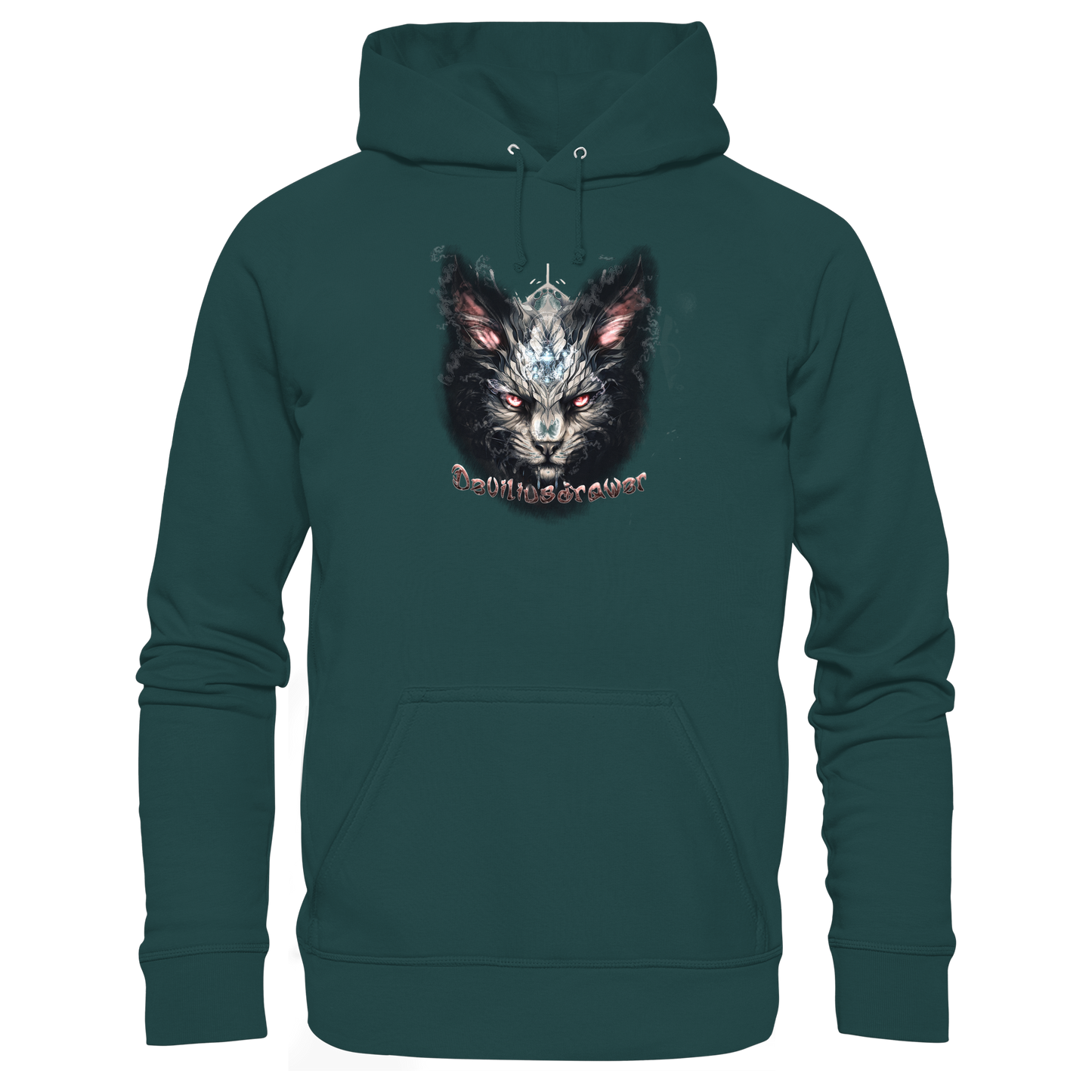 Deviliusdrawer Myshtical Redeyed Cat - Organic Hoodie