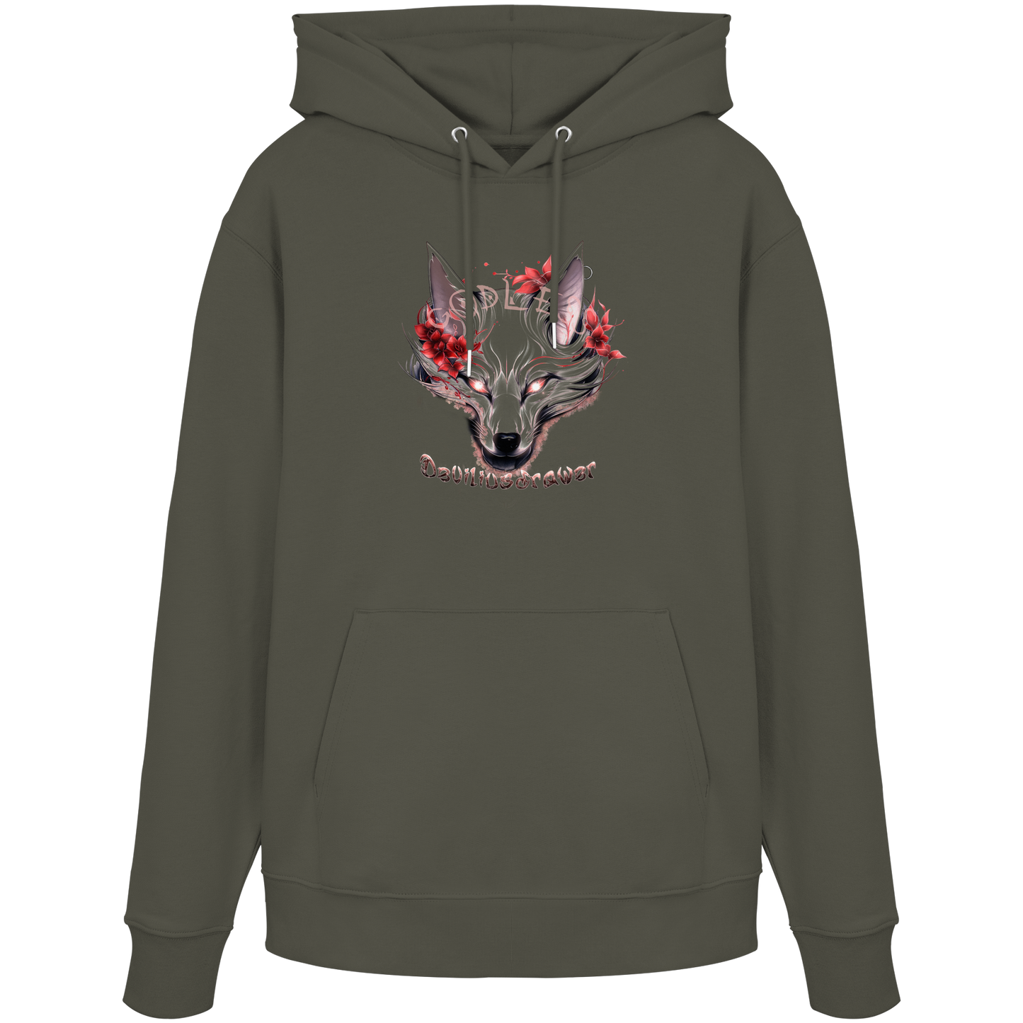 Deviliusdrawer Kitsune Wolf - Organic Hoodie