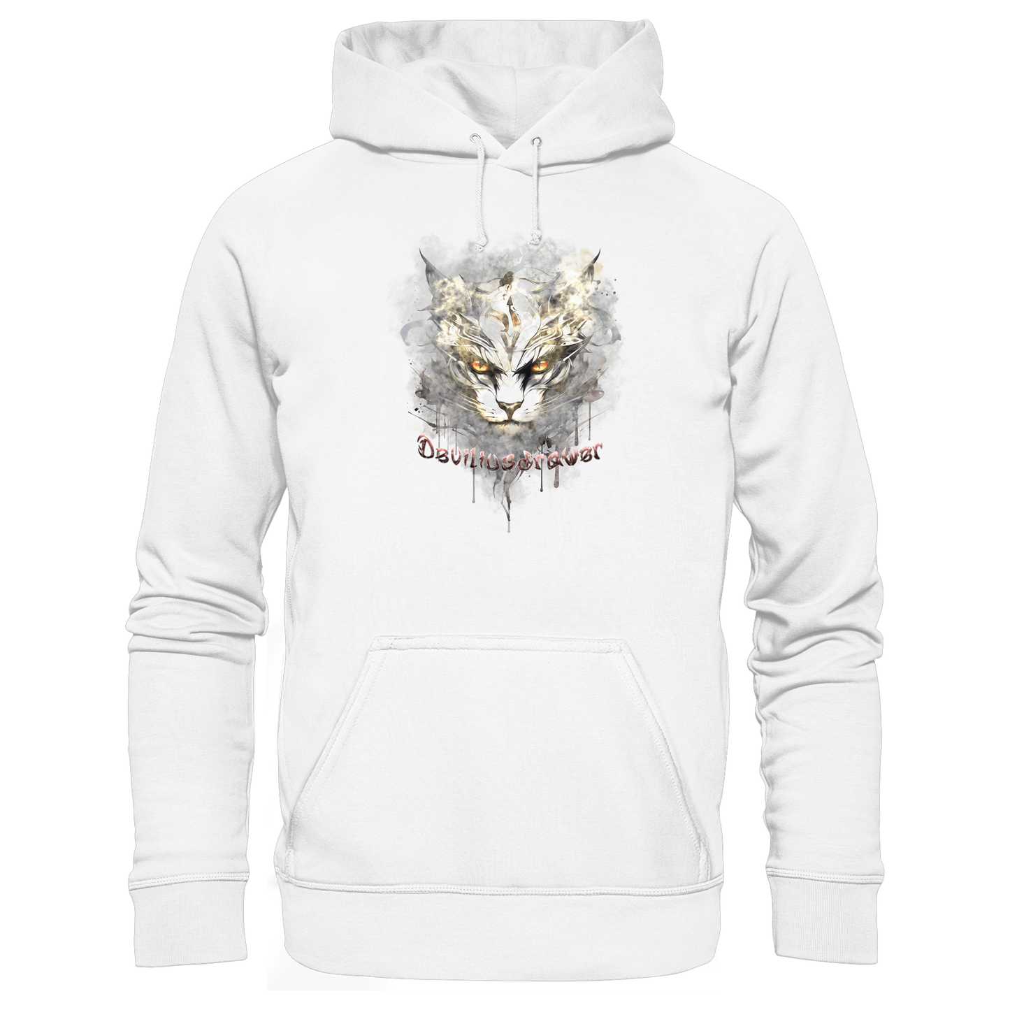 Deviliusdrawer White Catgod - Organic Hoodie