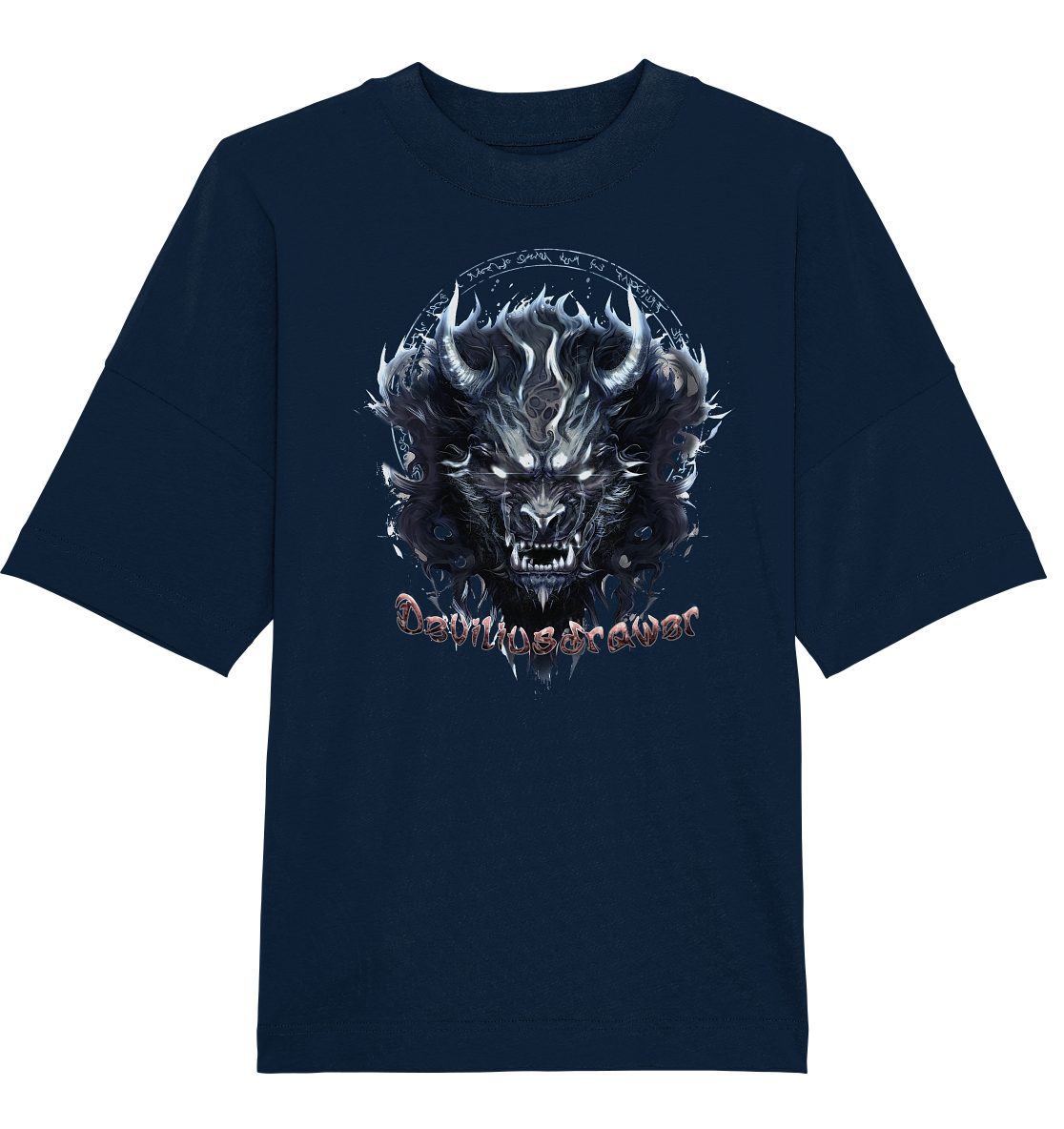 Deviliusdrawer Dark Wolf Mask - Organic Oversize Shirt