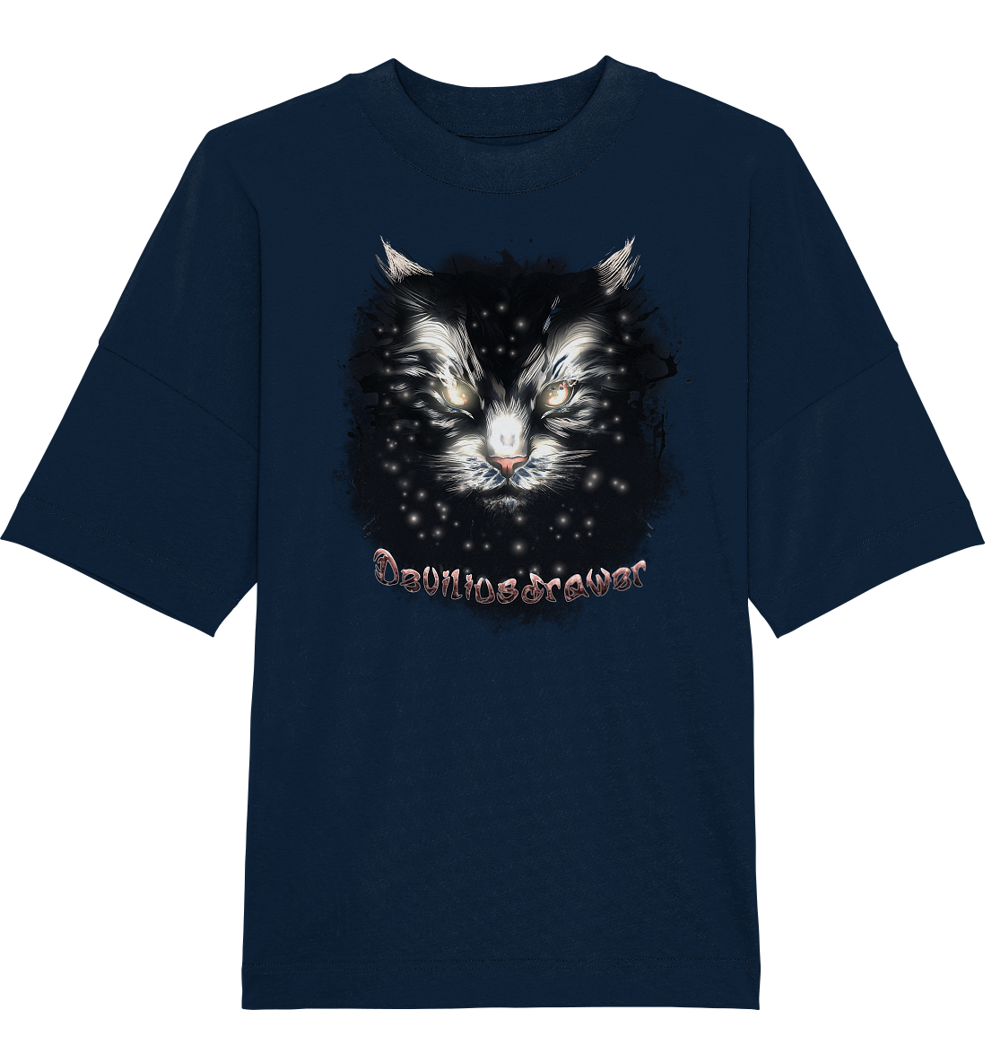 Deviliusdrawer Star Cat - Organic Oversize Shirt