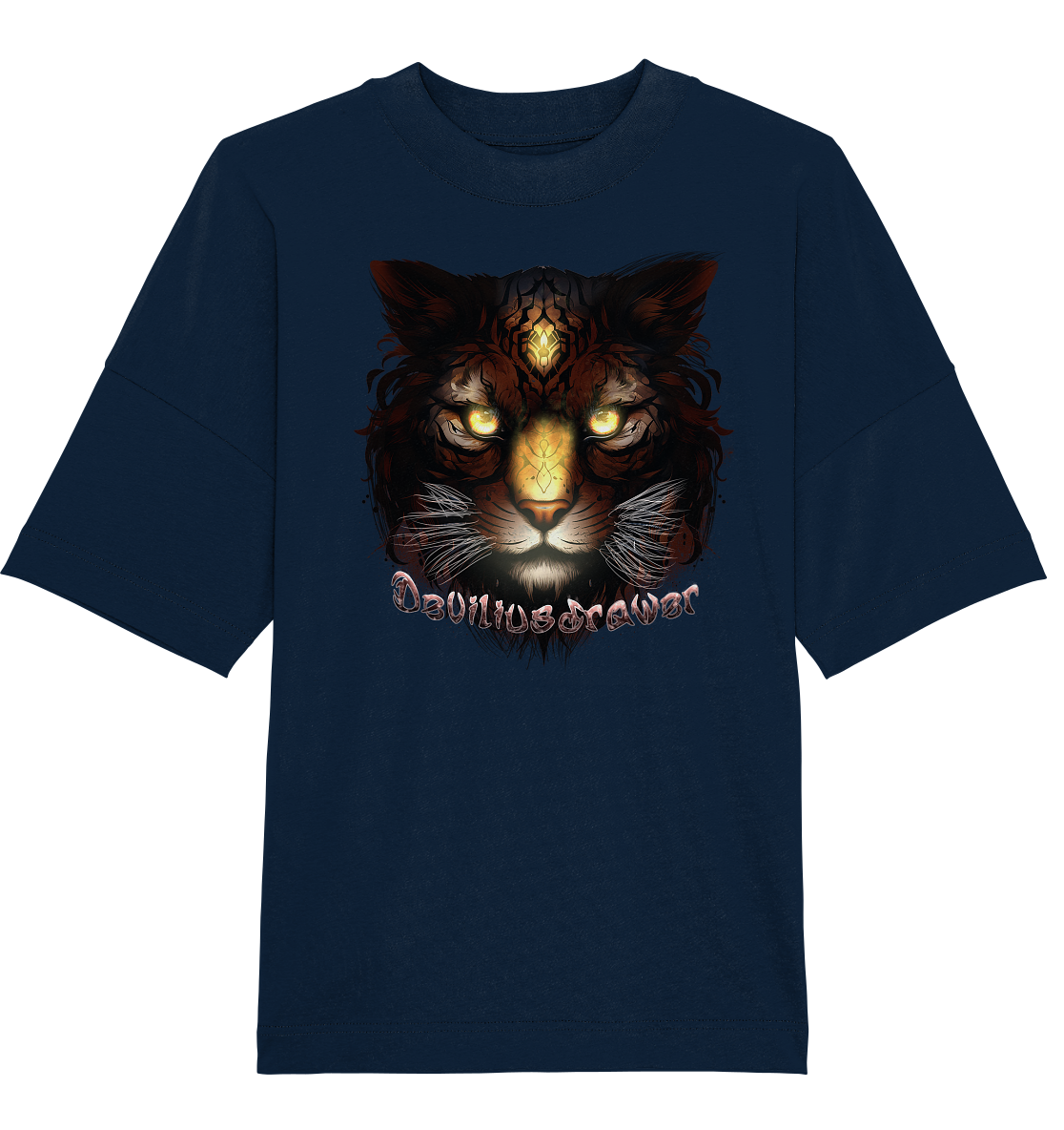 Deviliusdrawer Gold Tigercat - Organic Oversize Shirt