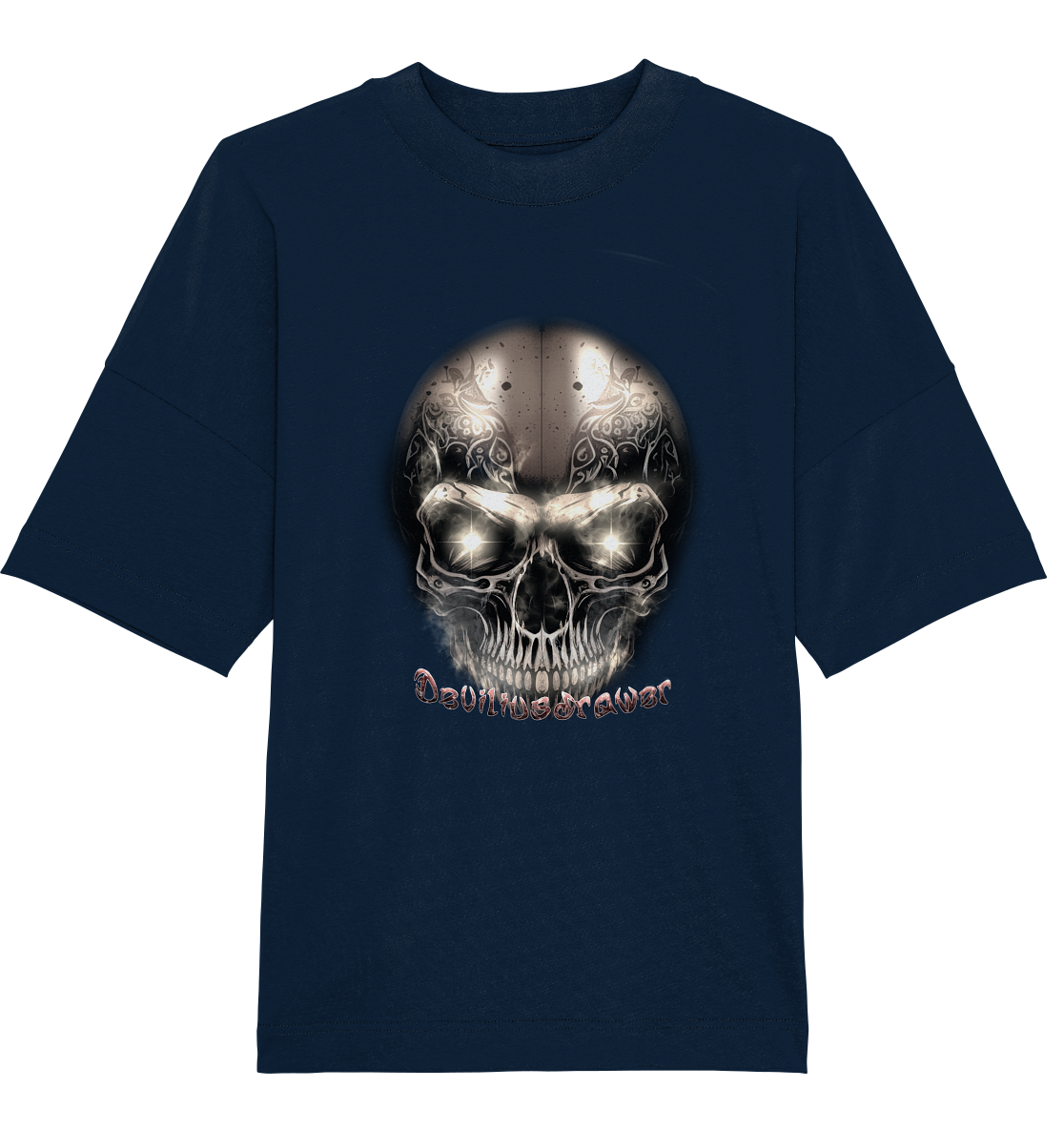 Deviliusdrawer Fire Skeleton Iron - Organic Oversize Shirt