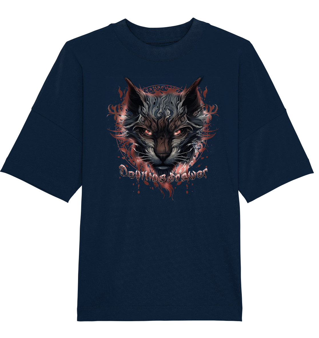 Deviliusdrawer Devil Cat - Organic Oversize Shirt
