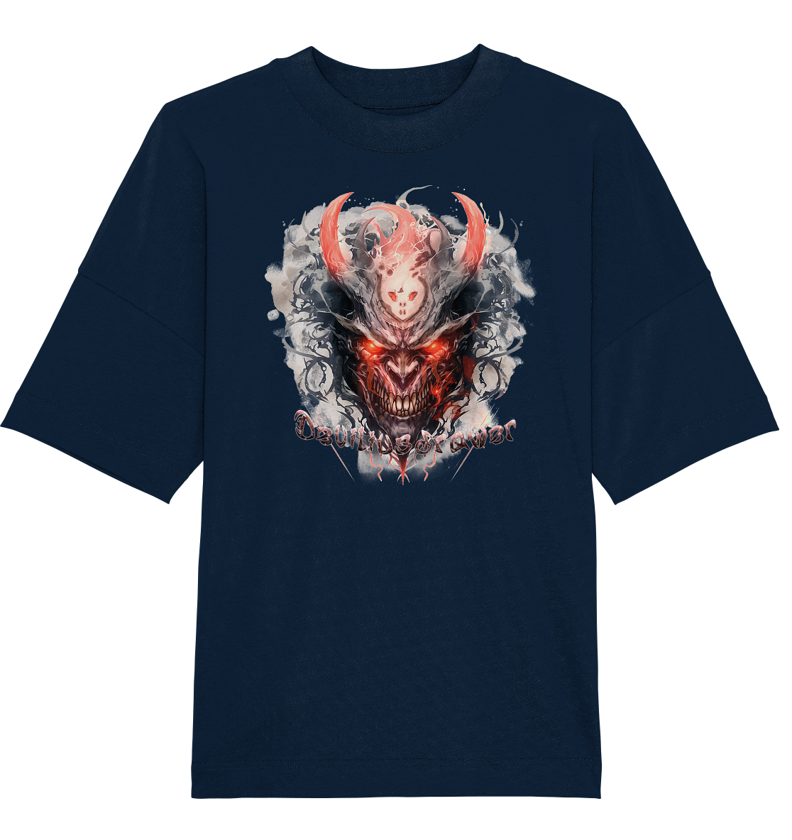 Deviliusdrawer Red Horn Devil - Organic Oversize Shirt