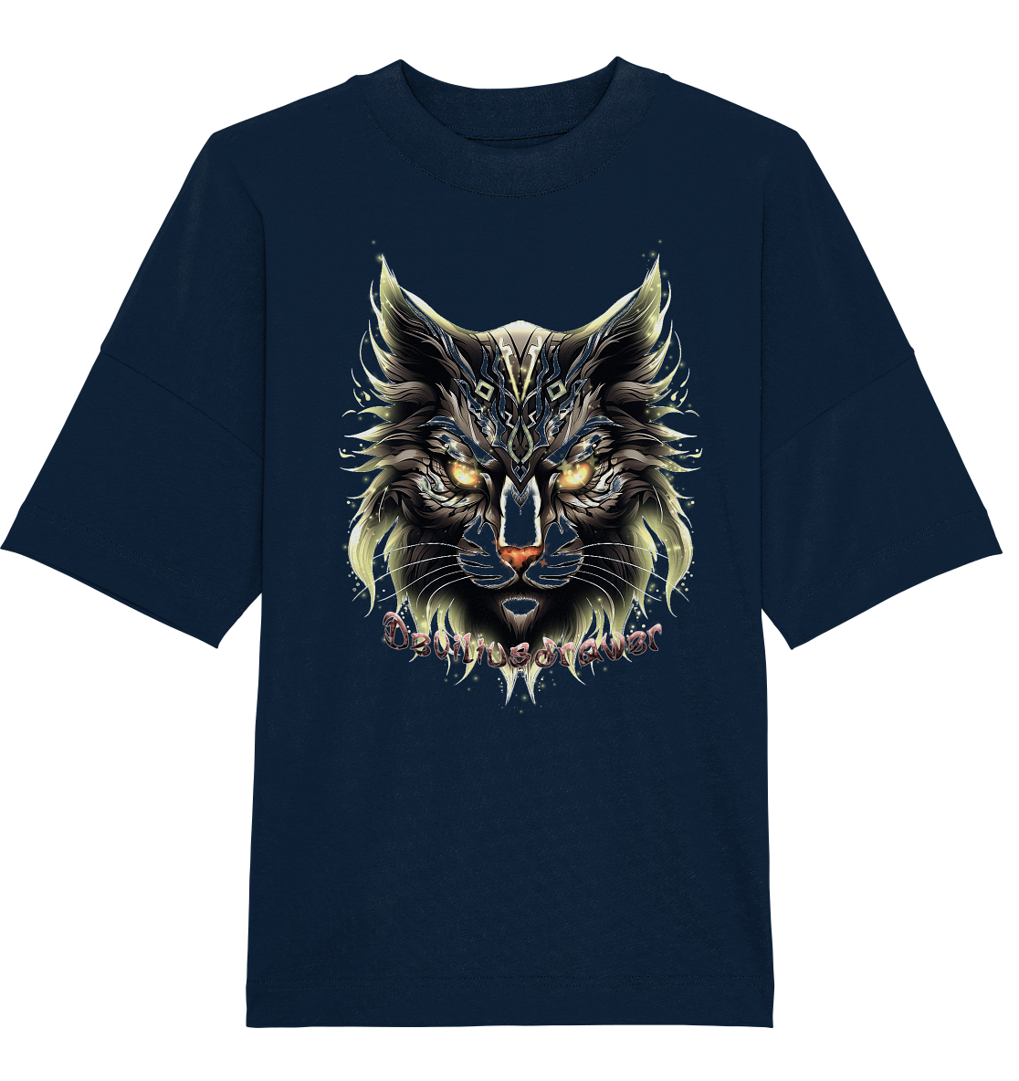 Deviliusdrawer Golden Cat - Organic Oversize Shirt