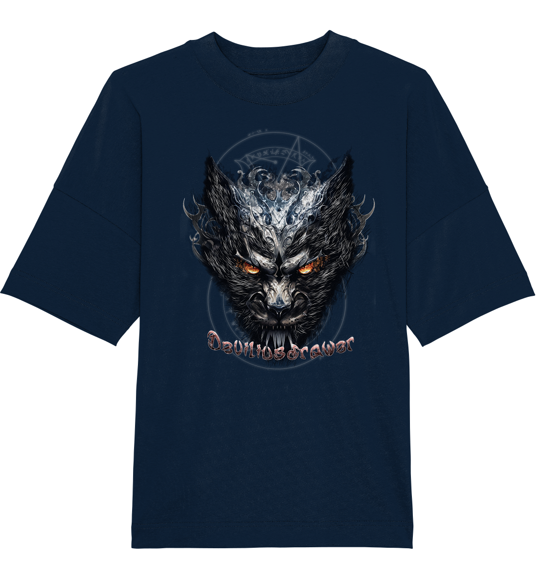 Deviliusdrawer Iron Cat - Organic Oversize Shirt
