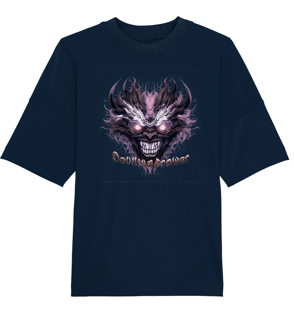 Deviliusdrawer Crazy Mask - Organic Oversize Shirt
