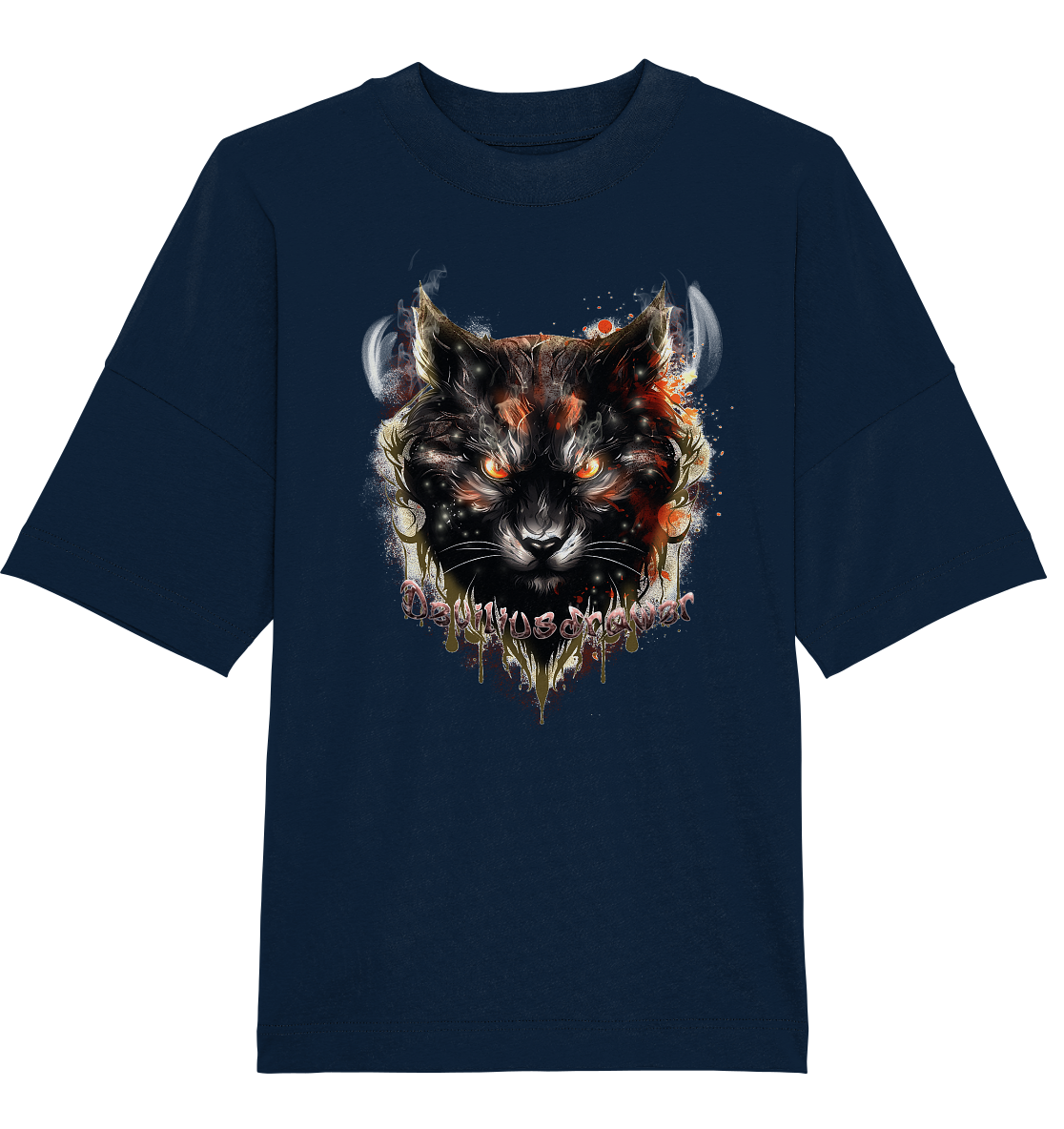 Deviliusdrawer Red Devil Cat - Organic Oversize Shirt