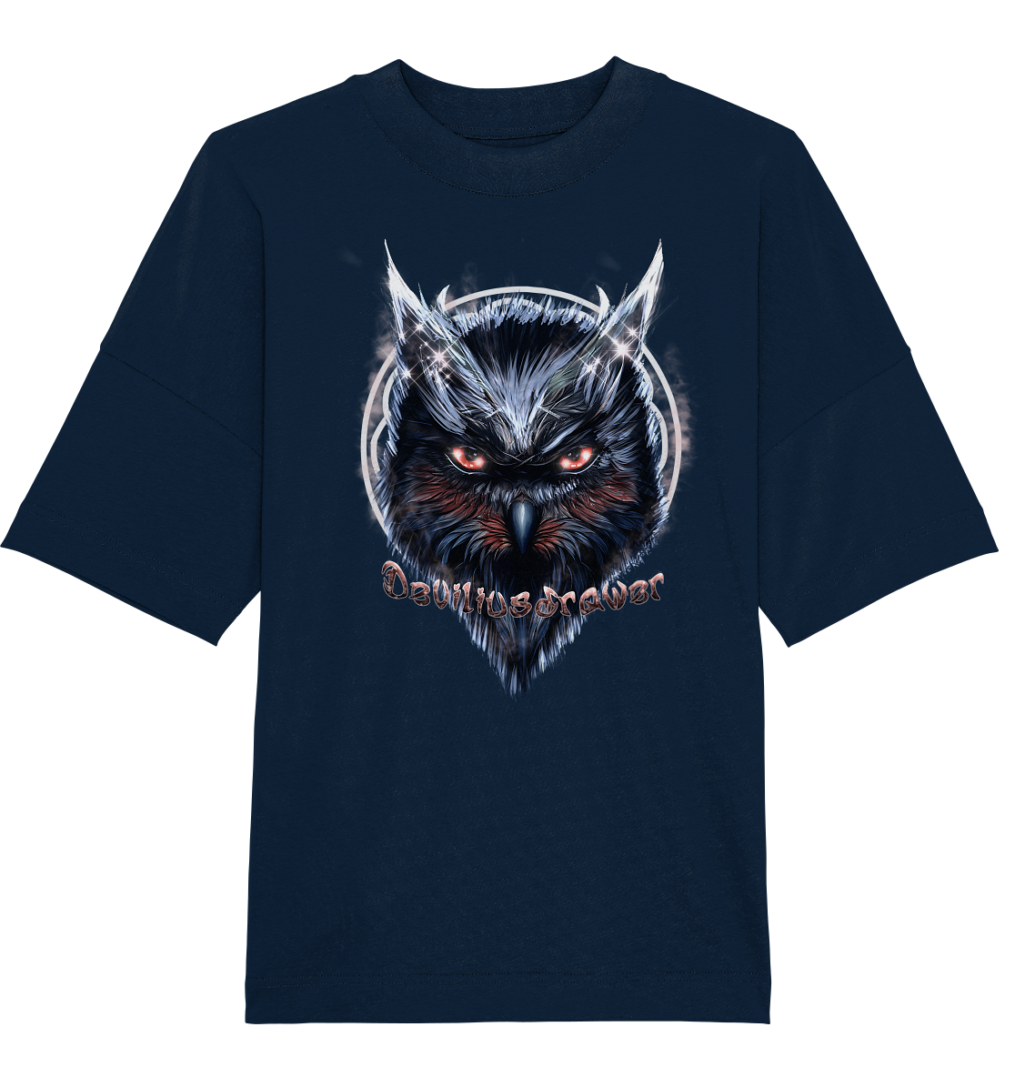Deviliusdrawer Fire Owl - Organic Oversize Shirt